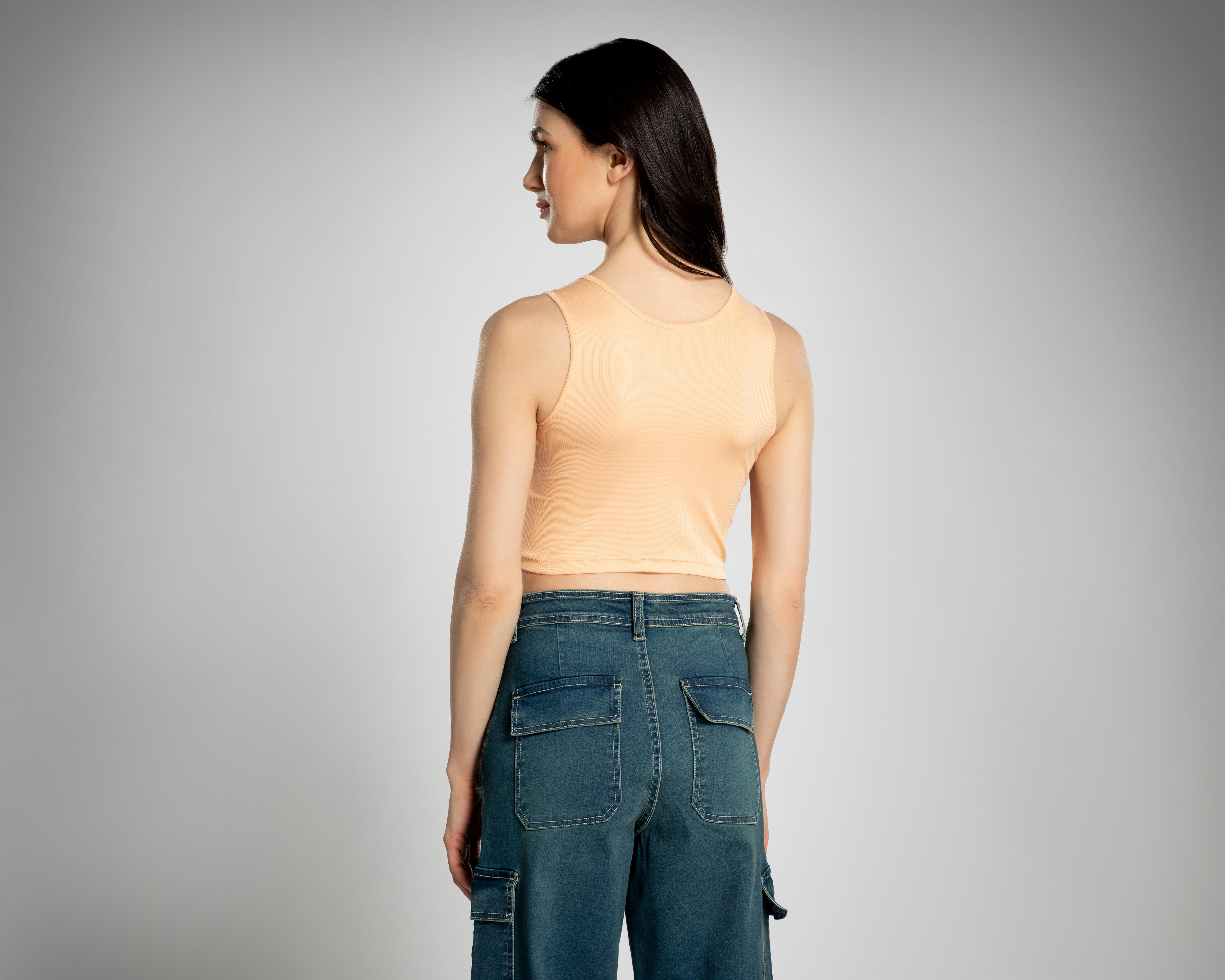 Foto 4 pulgar | Playera Thinner Anaranjado sin Mangas