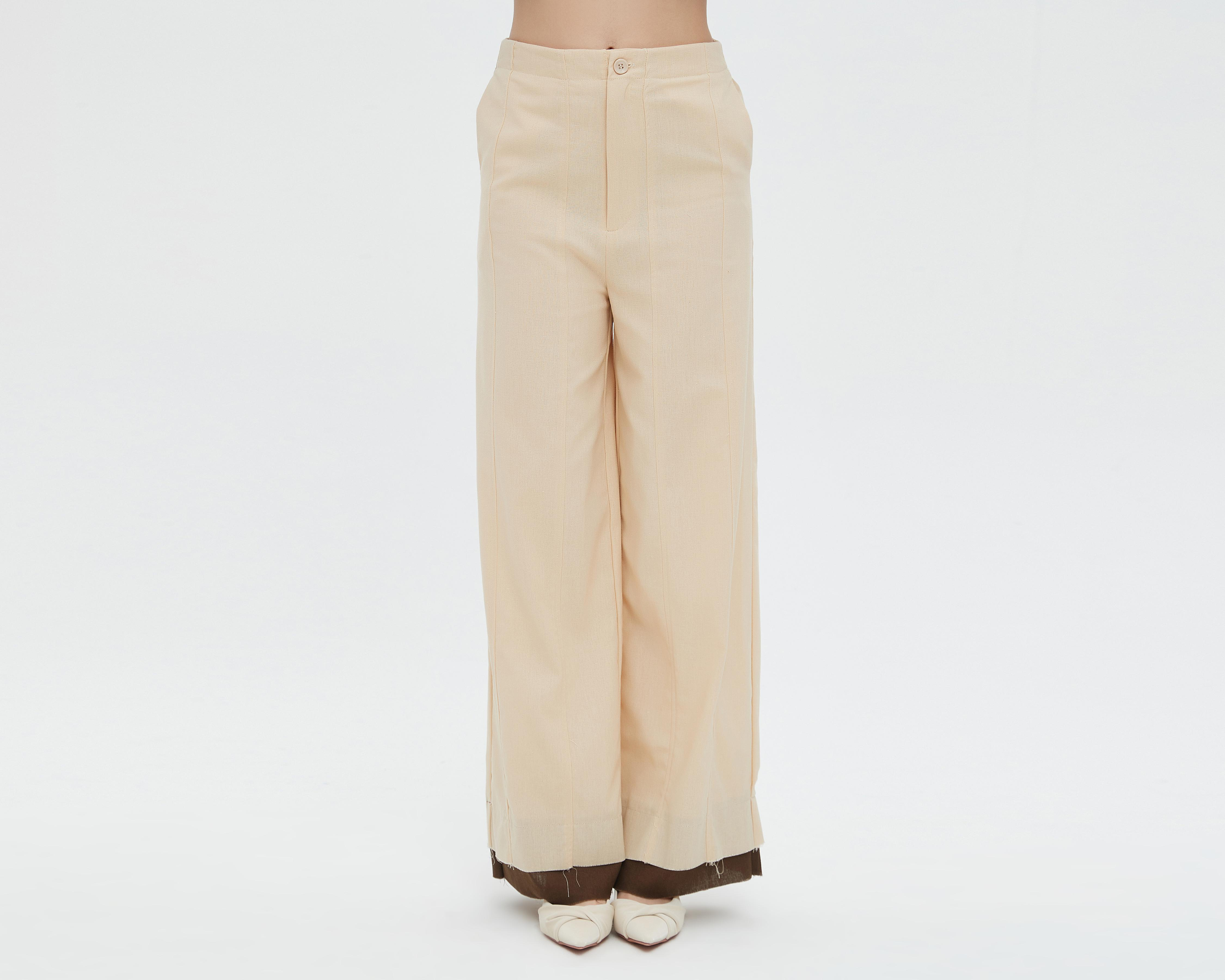 Foto 2 pulgar | Pantalón Sahara de Lino Beige