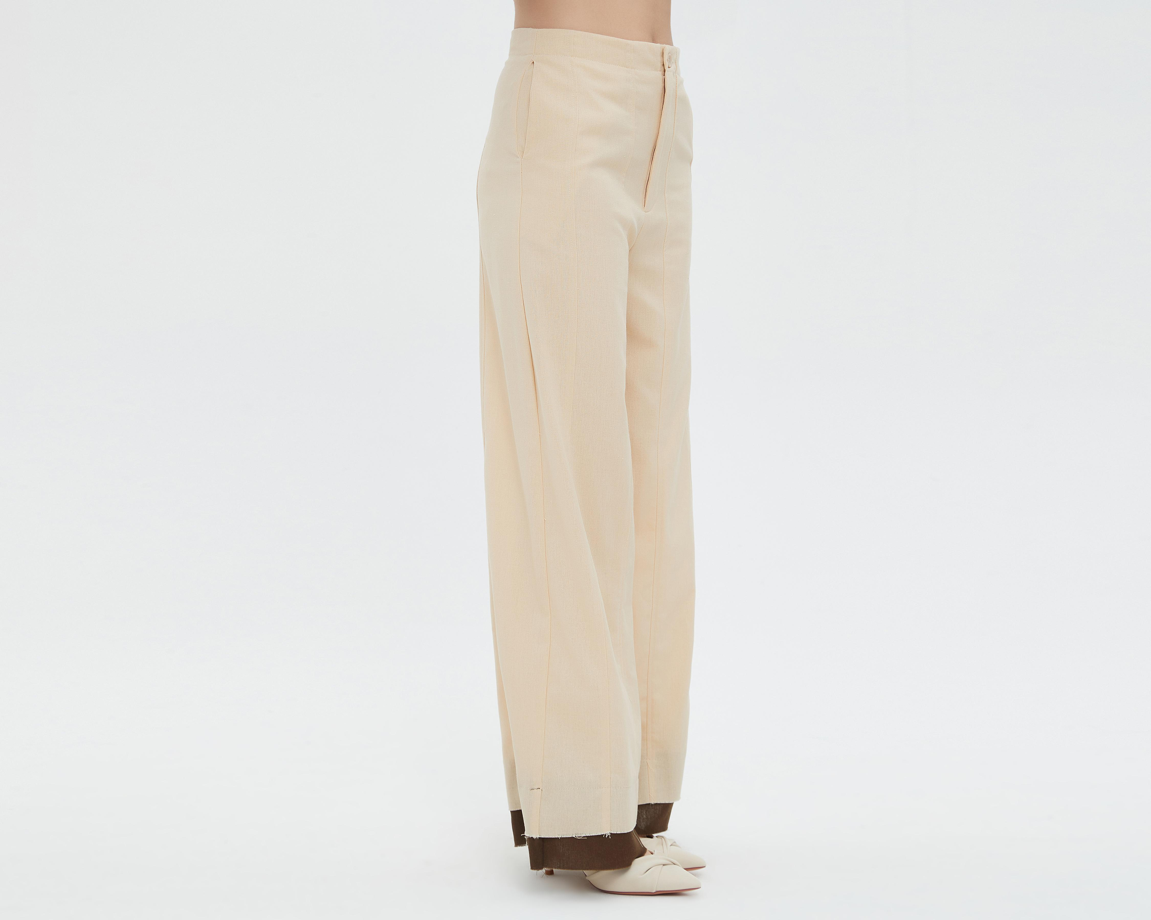 Foto 3 pulgar | Pantalón Sahara de Lino Beige