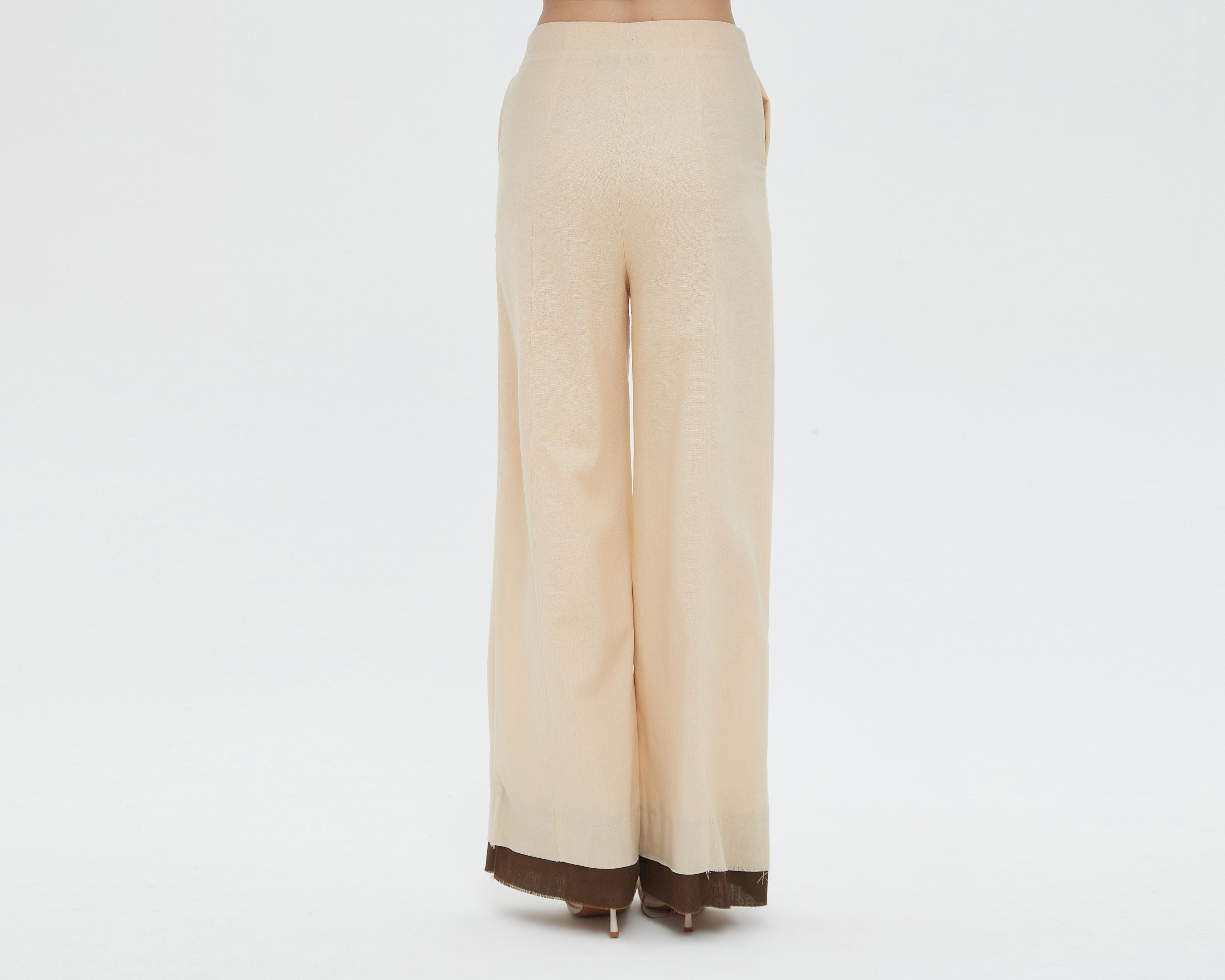 Foto 4 pulgar | Pantalón Sahara de Lino Beige