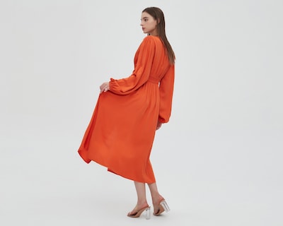 Foto 4 | Vestido Sahara Casual Midi Anaranjado