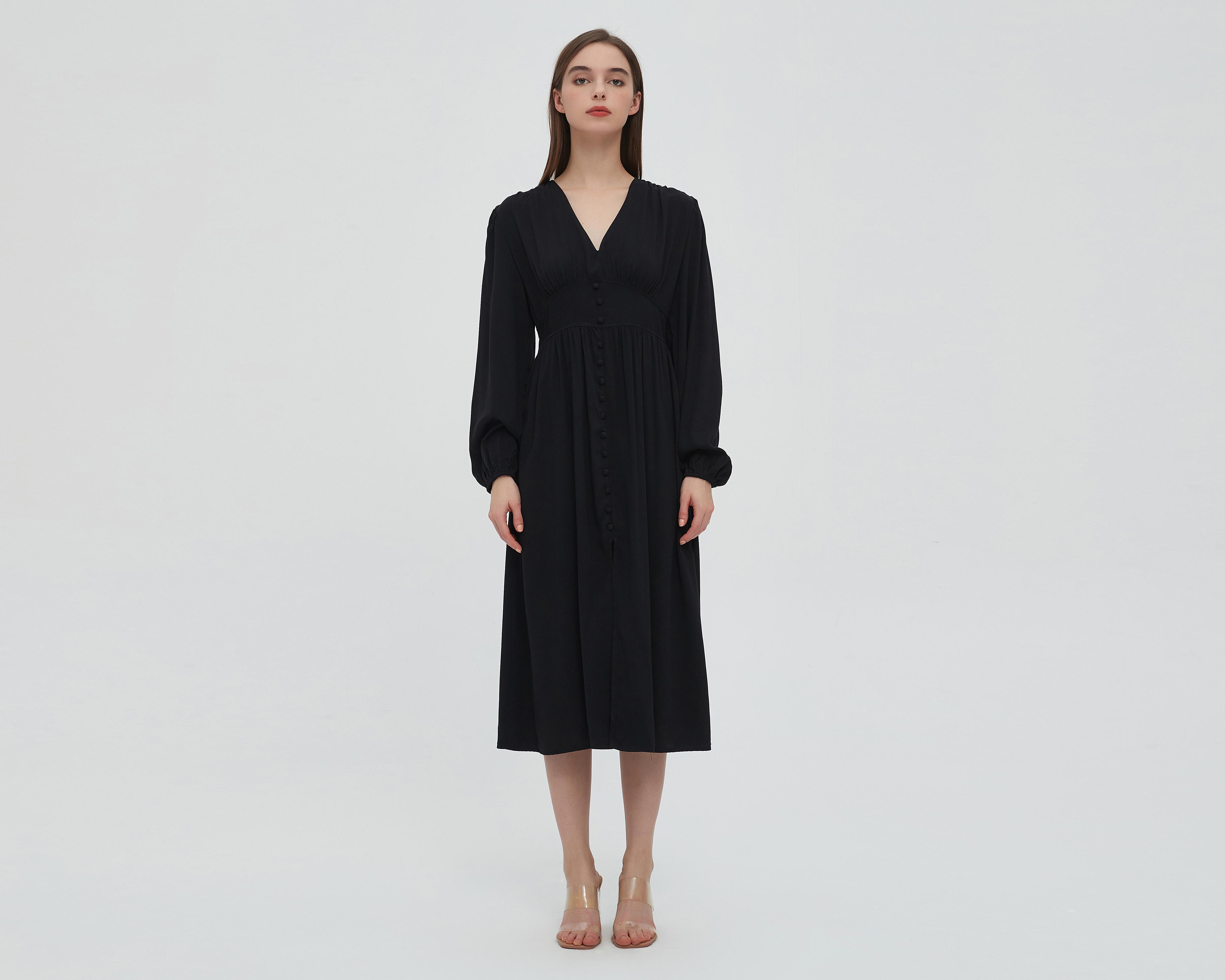 Vestido Sahara Casual Midi Negro $519