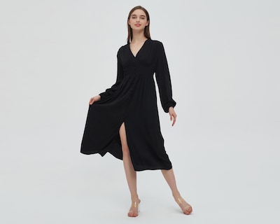 Foto 4 | Vestido Sahara Casual Midi Negro