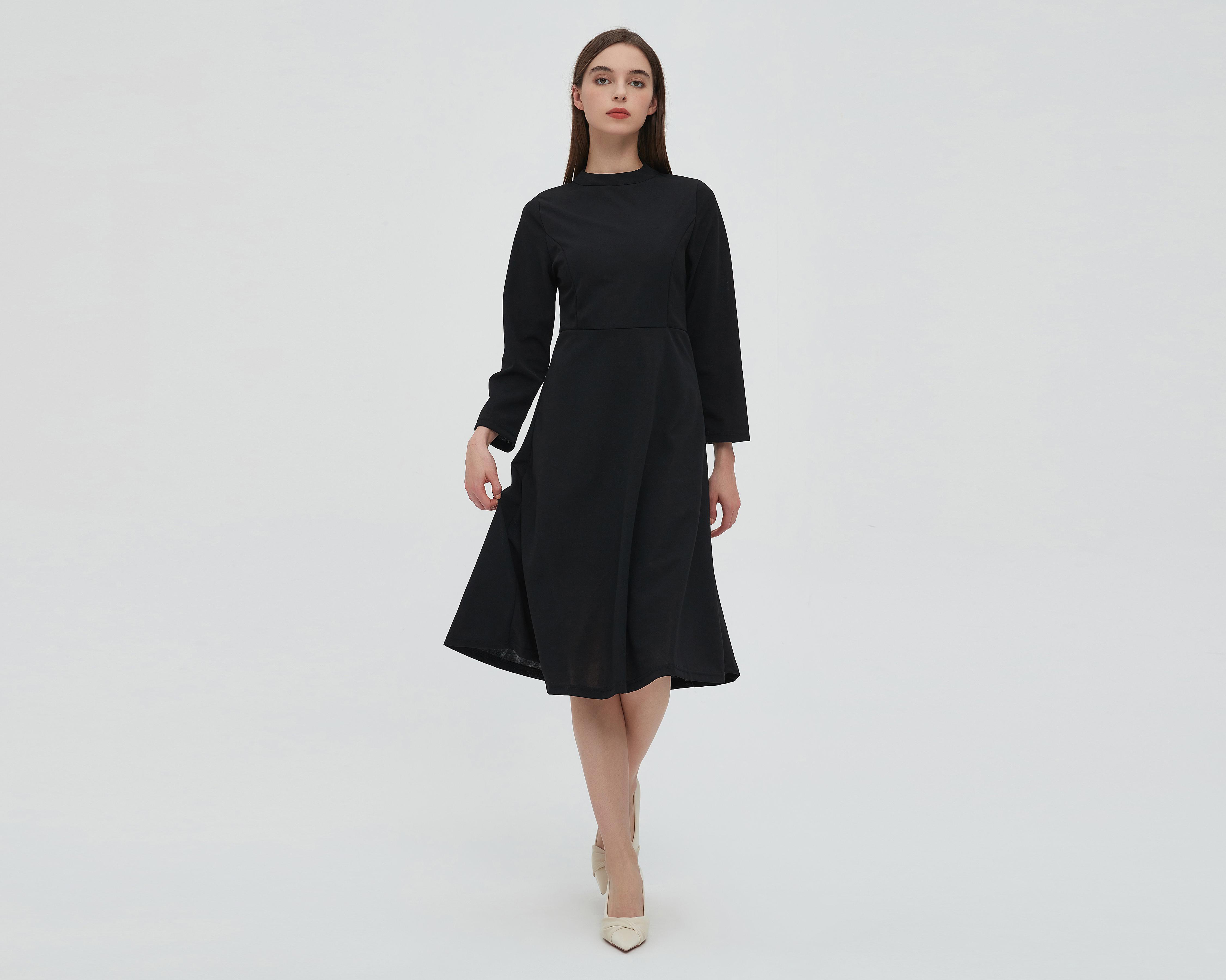Foto 2 pulgar | Vestido Sahara Casual Midi Negro
