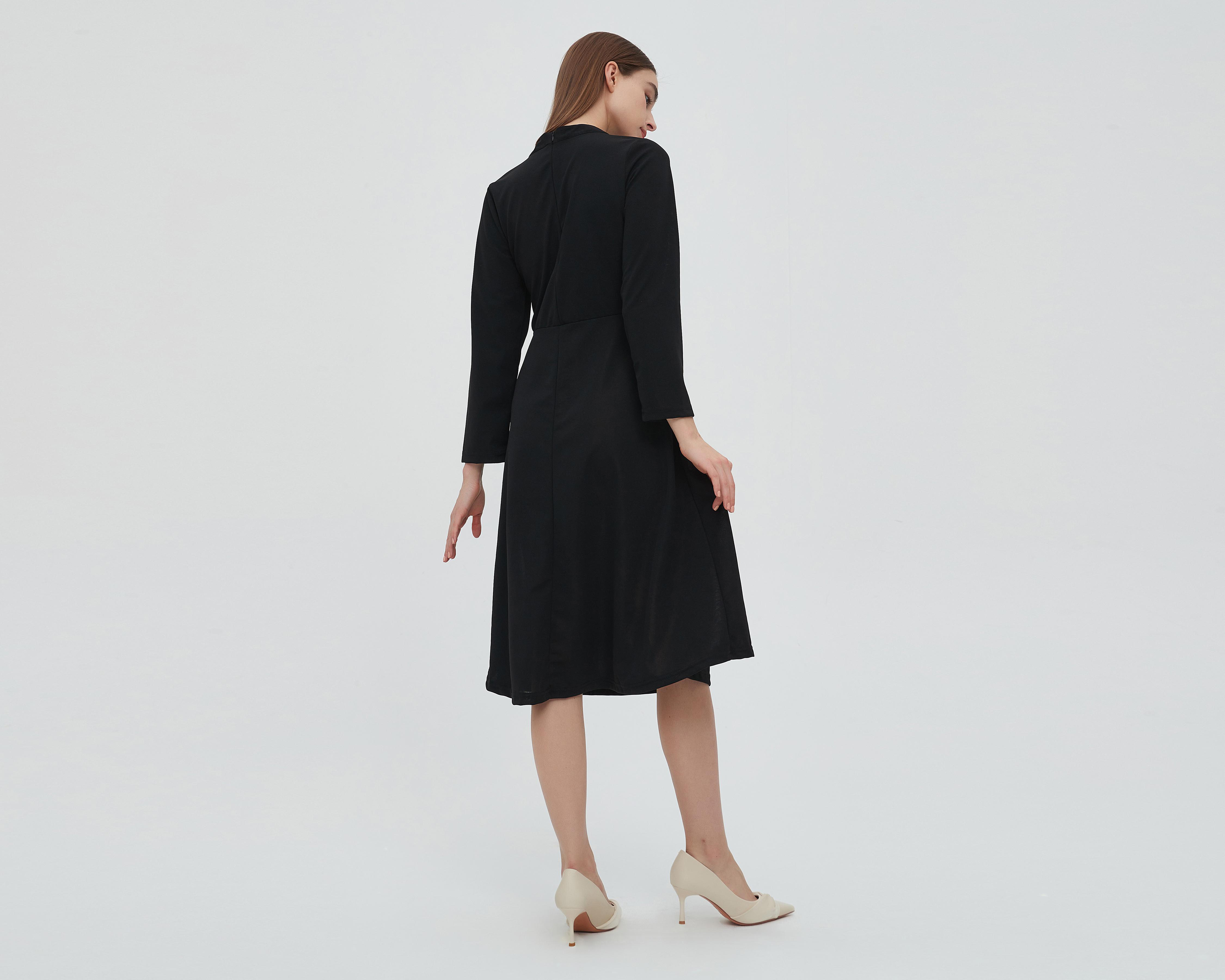 Foto 4 pulgar | Vestido Sahara Casual Midi Negro