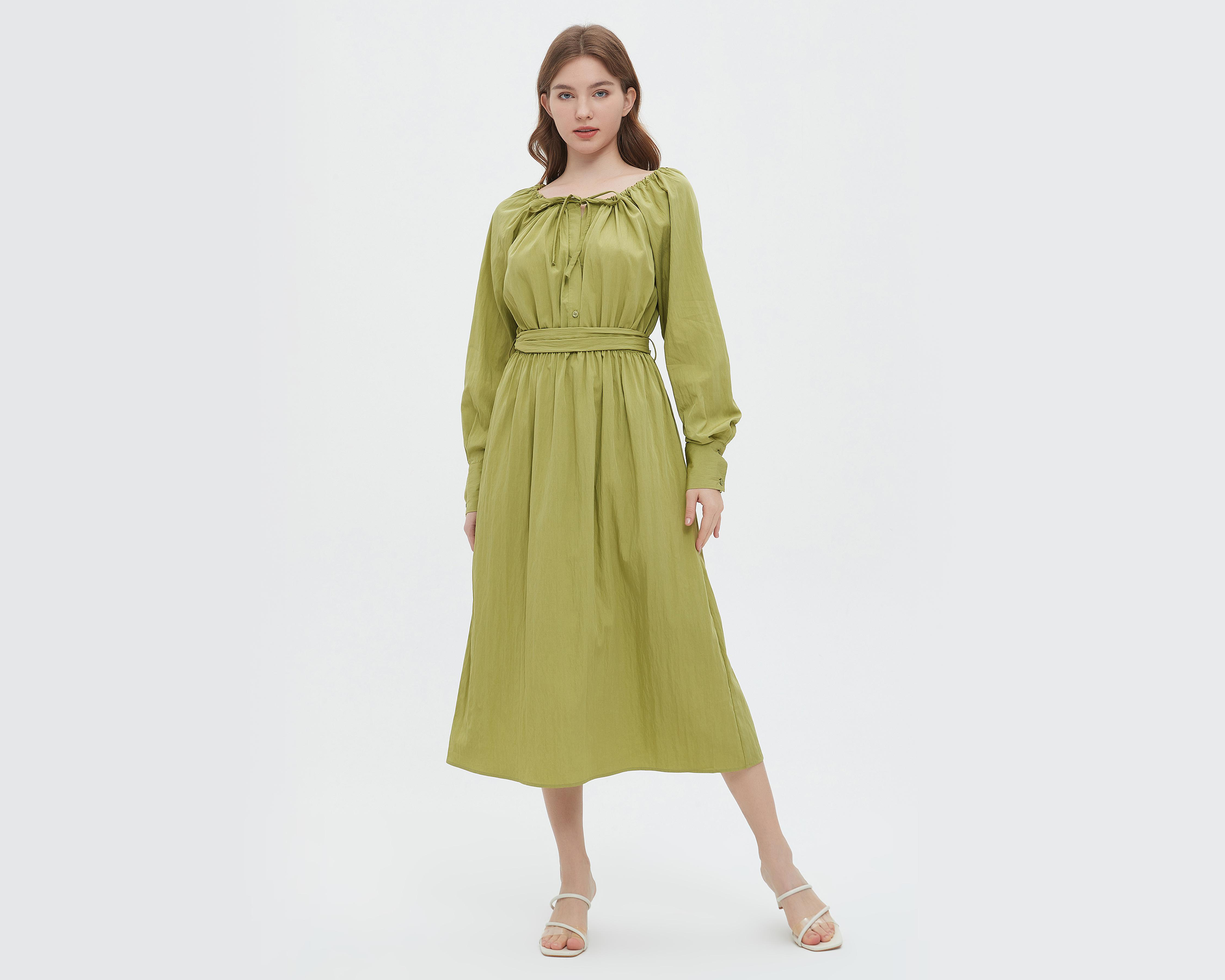 Vestido Sahara Casual Midi Manga Larga $599