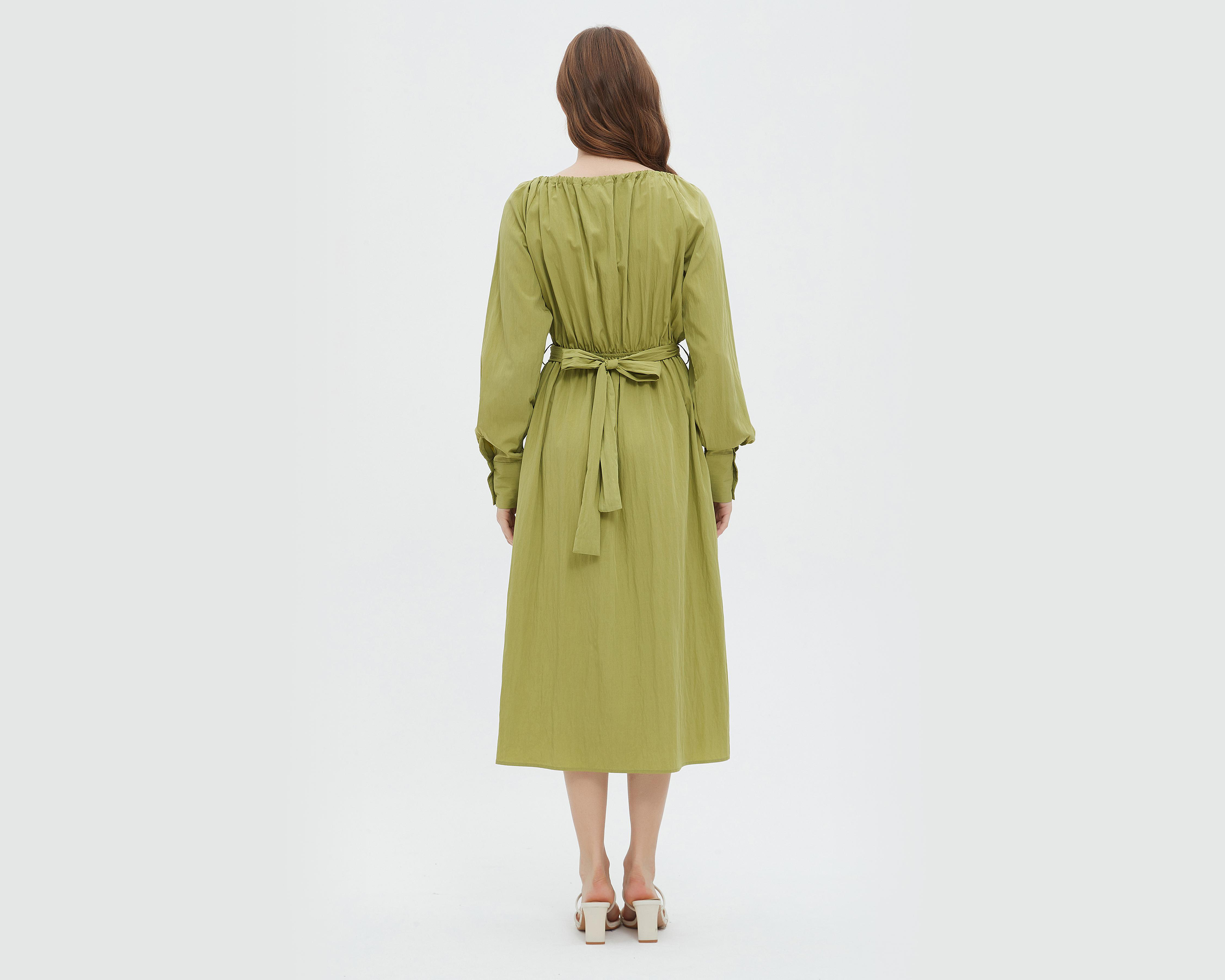 Foto 4 | Vestido Sahara Casual Midi Manga Larga