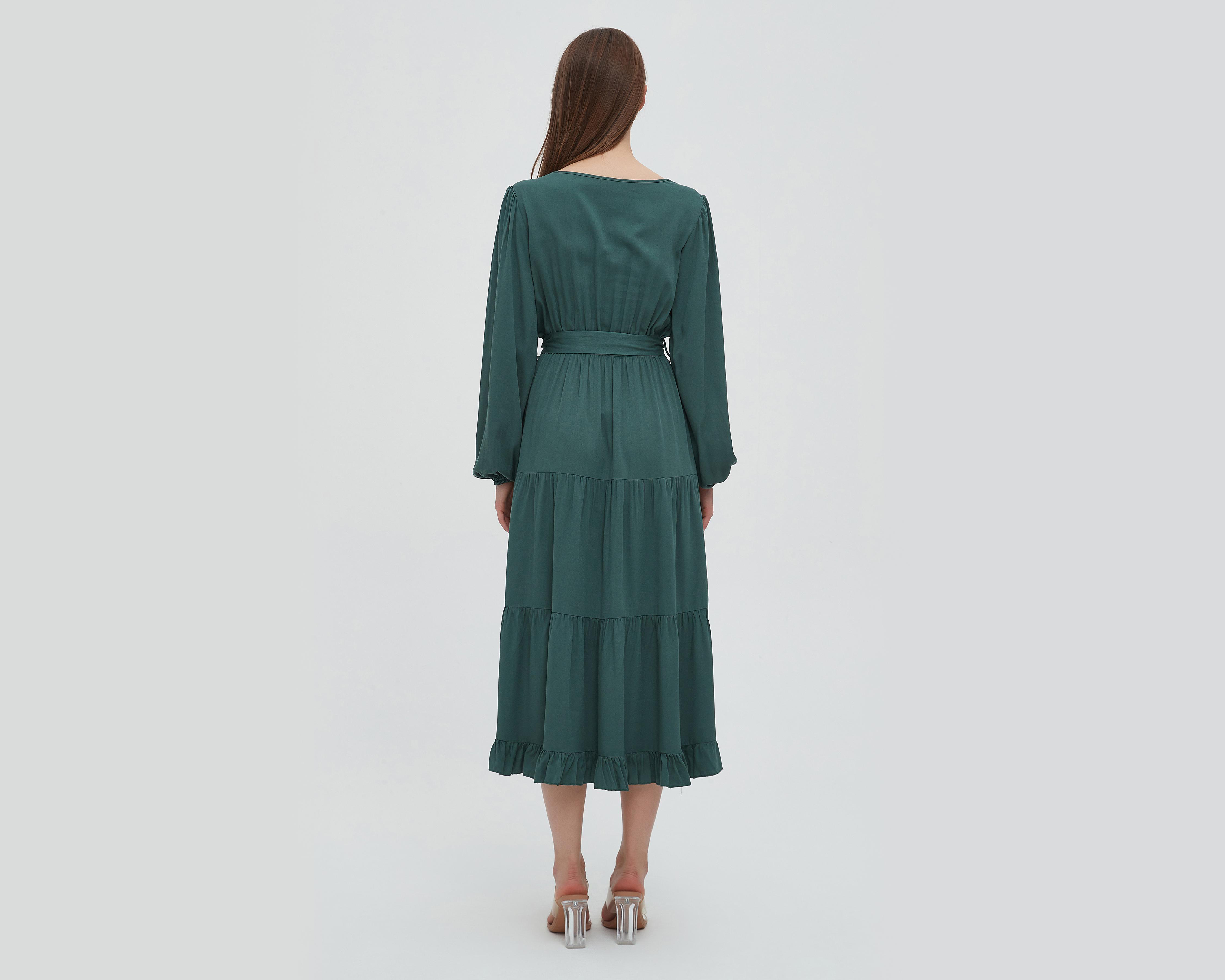 Foto 4 pulgar | Vestido Sahara Casual Midi Verde