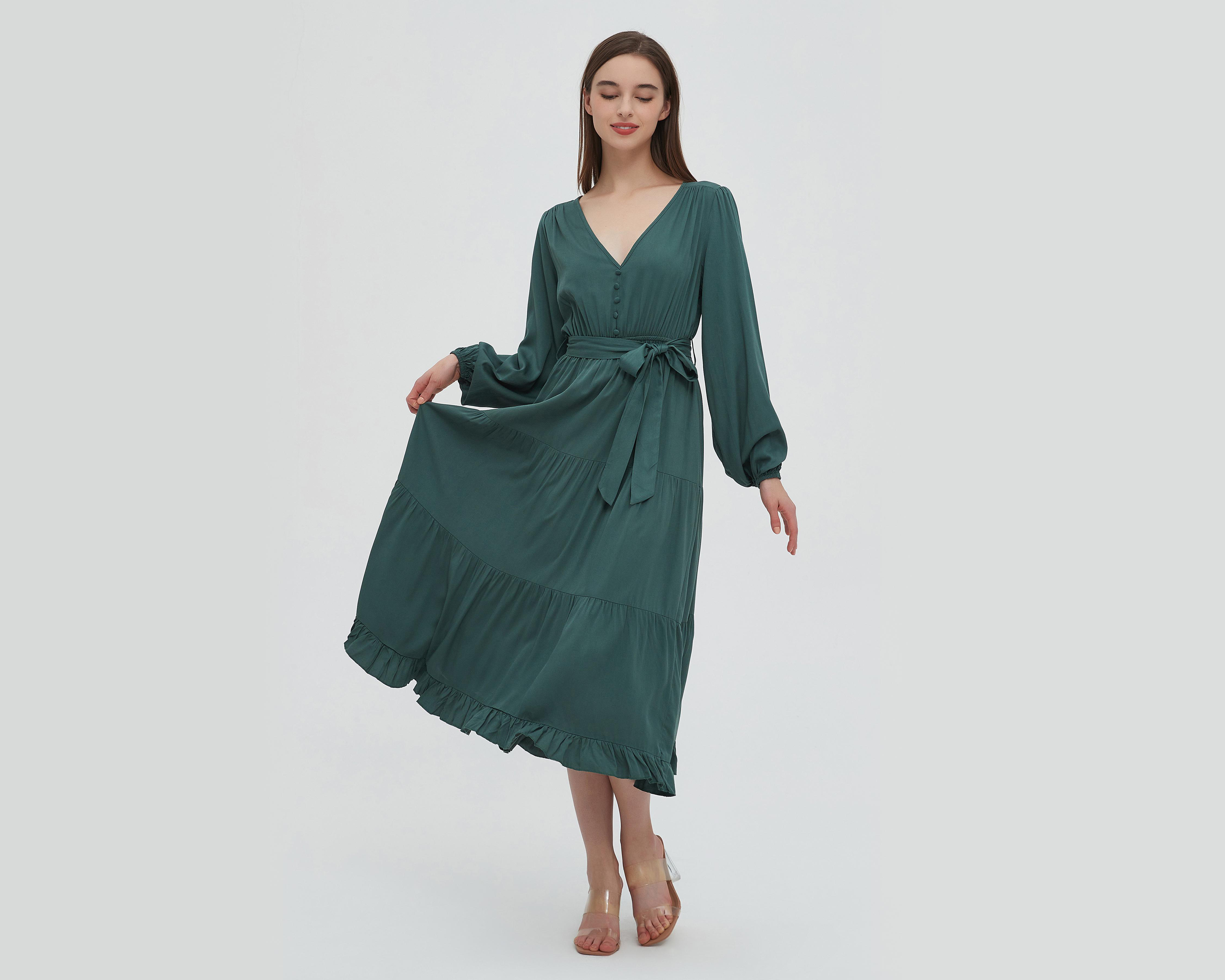 Foto 5 pulgar | Vestido Sahara Casual Midi Verde