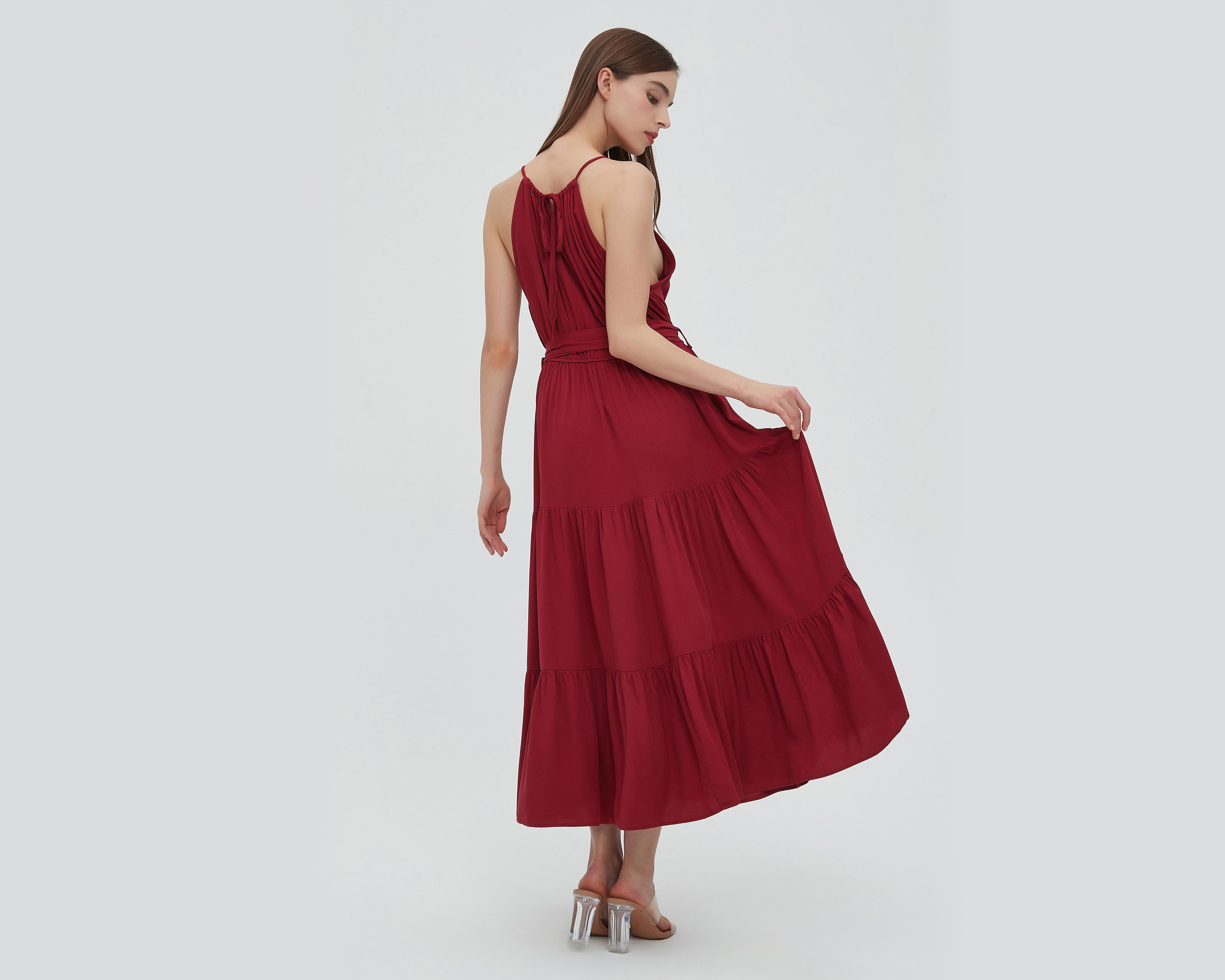 Foto 4 | Vestido Sahara Casual Midi Cuello Halter