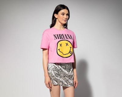 Foto 2 | Crop Top Nirvana Rosa Manga Corta