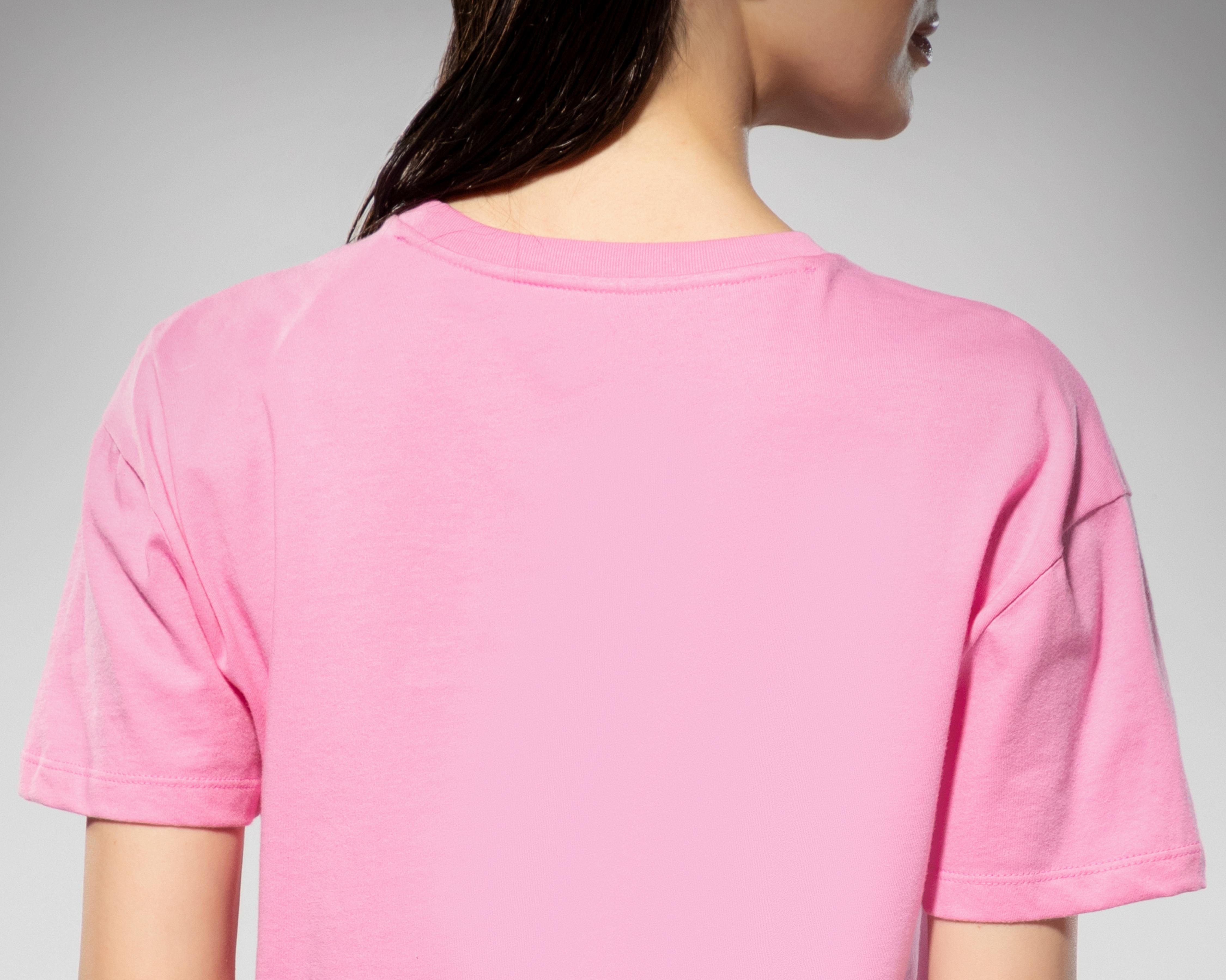 Foto 6 pulgar | Crop Top Nirvana Rosa Manga Corta