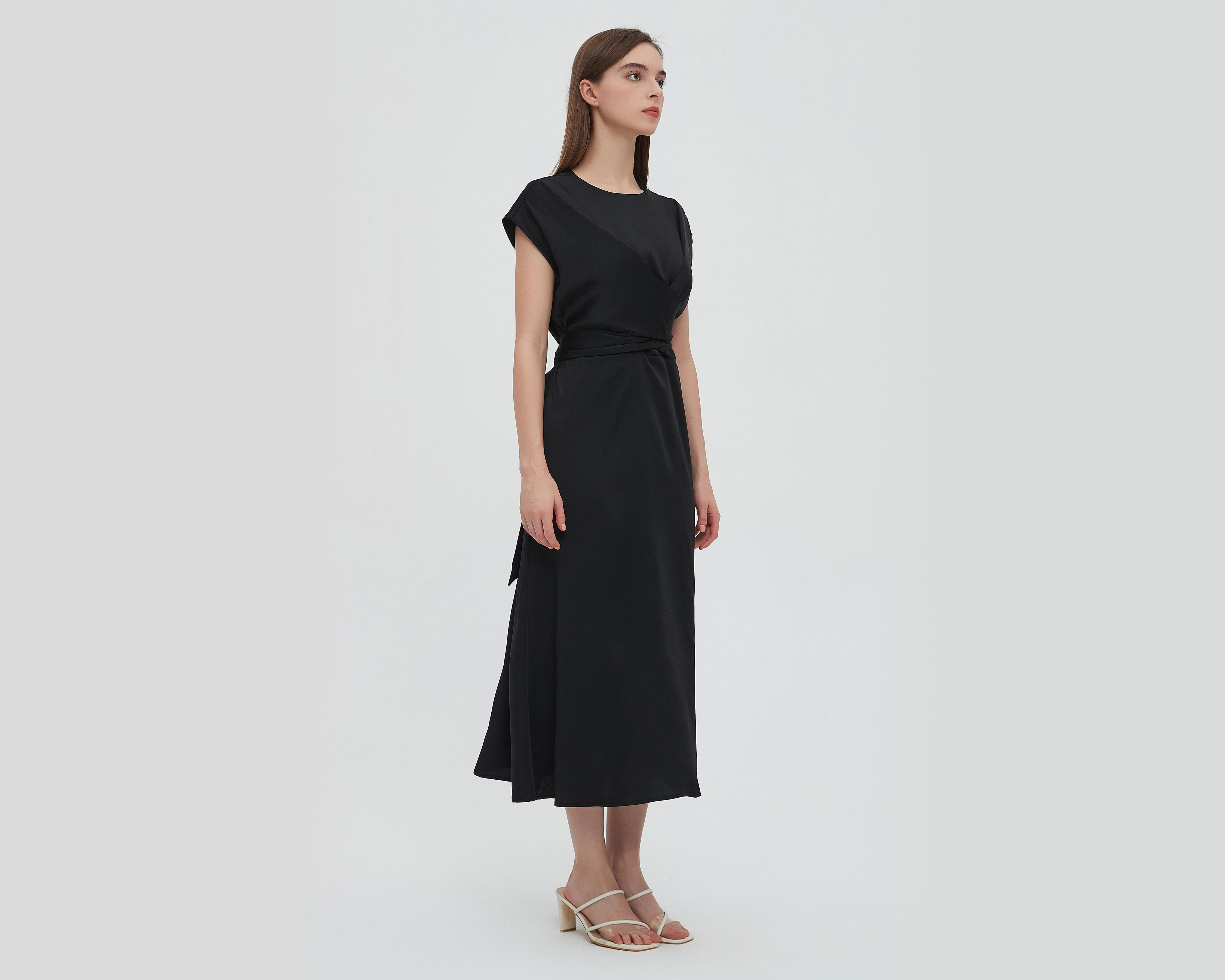 Foto 3 pulgar | Vestido Sahara Casual Midi Negro
