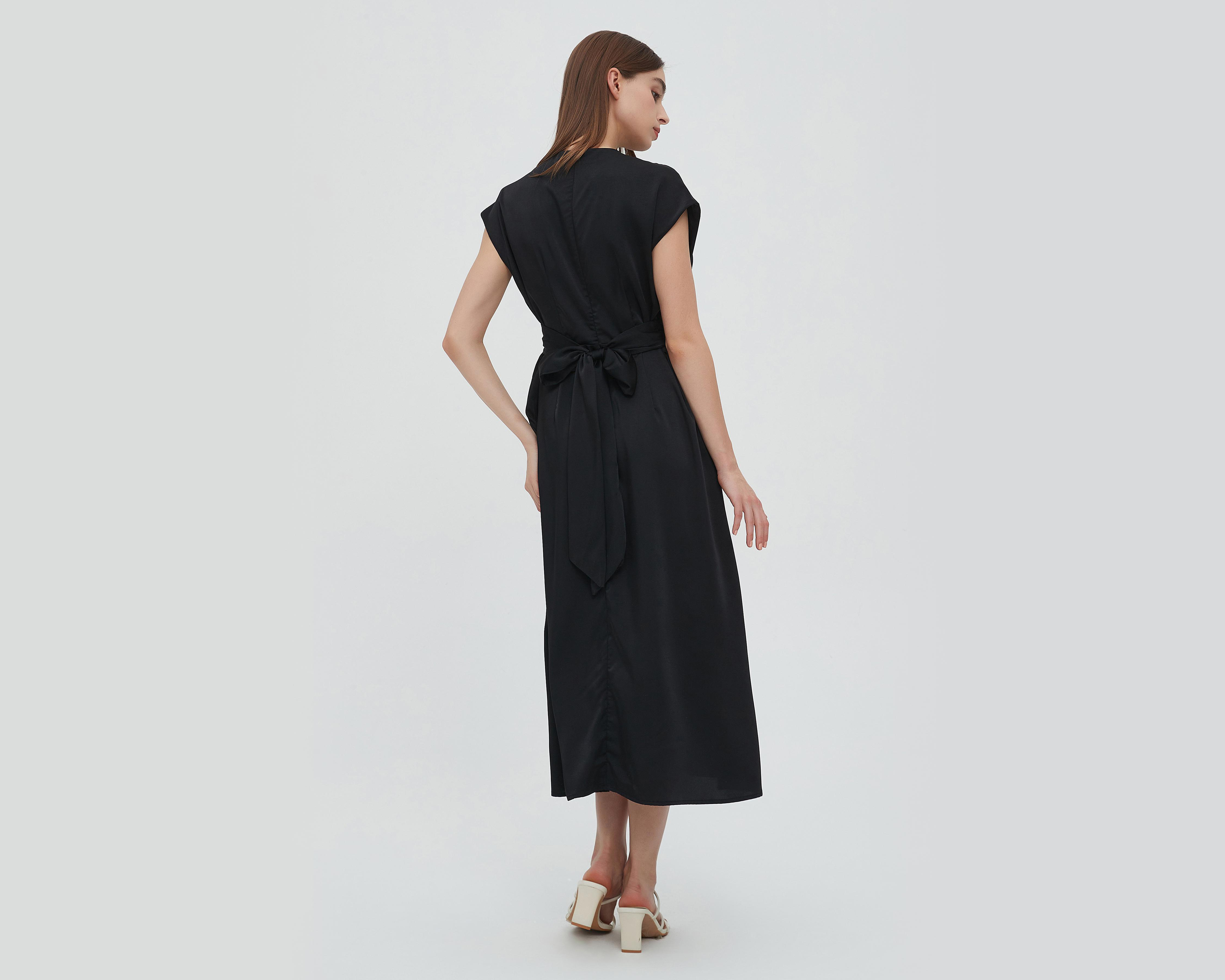 Foto 4 pulgar | Vestido Sahara Casual Midi Negro