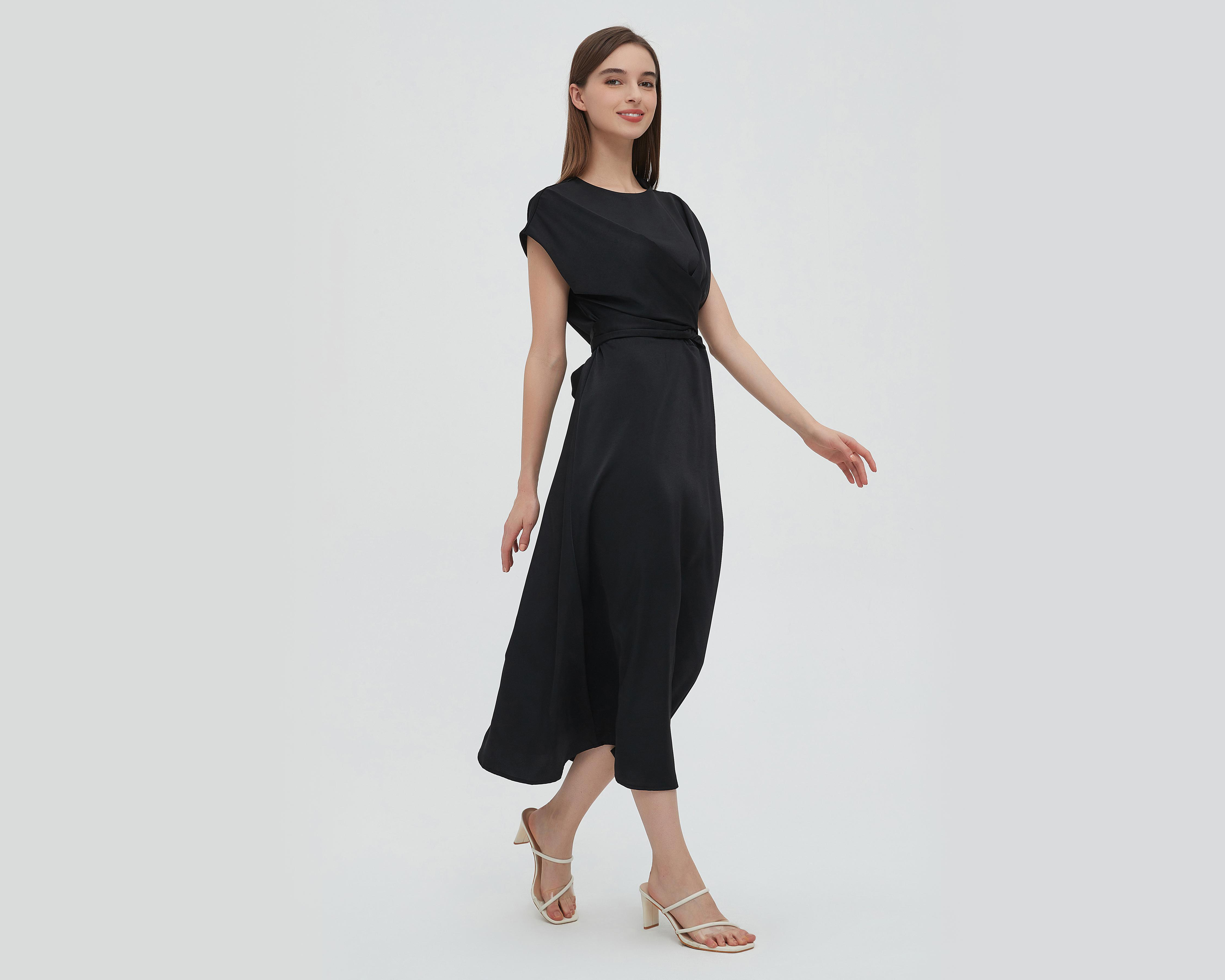 Foto 5 pulgar | Vestido Sahara Casual Midi Negro