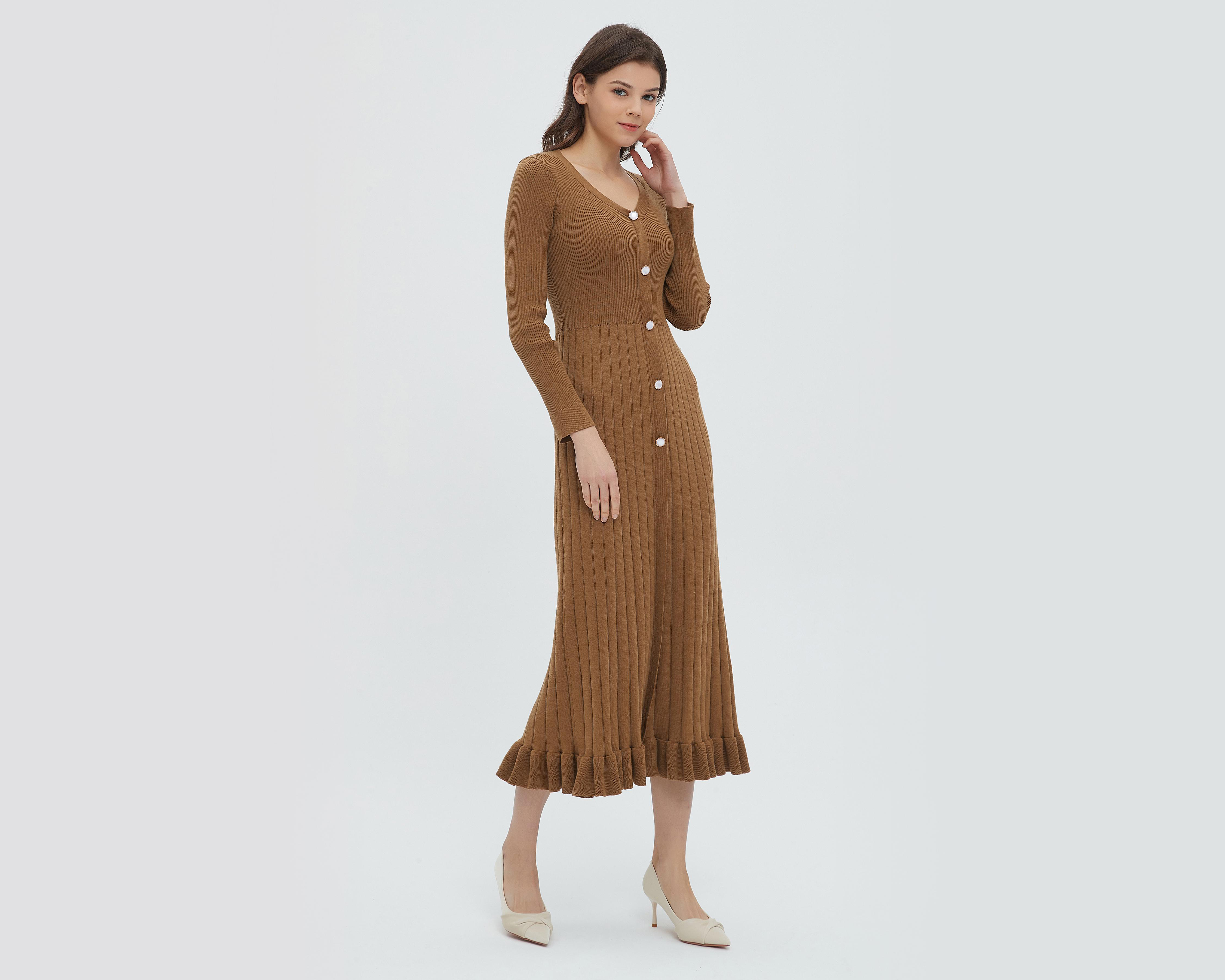 Foto 5 | Vestido Sahara Casual Midi Manga Larga