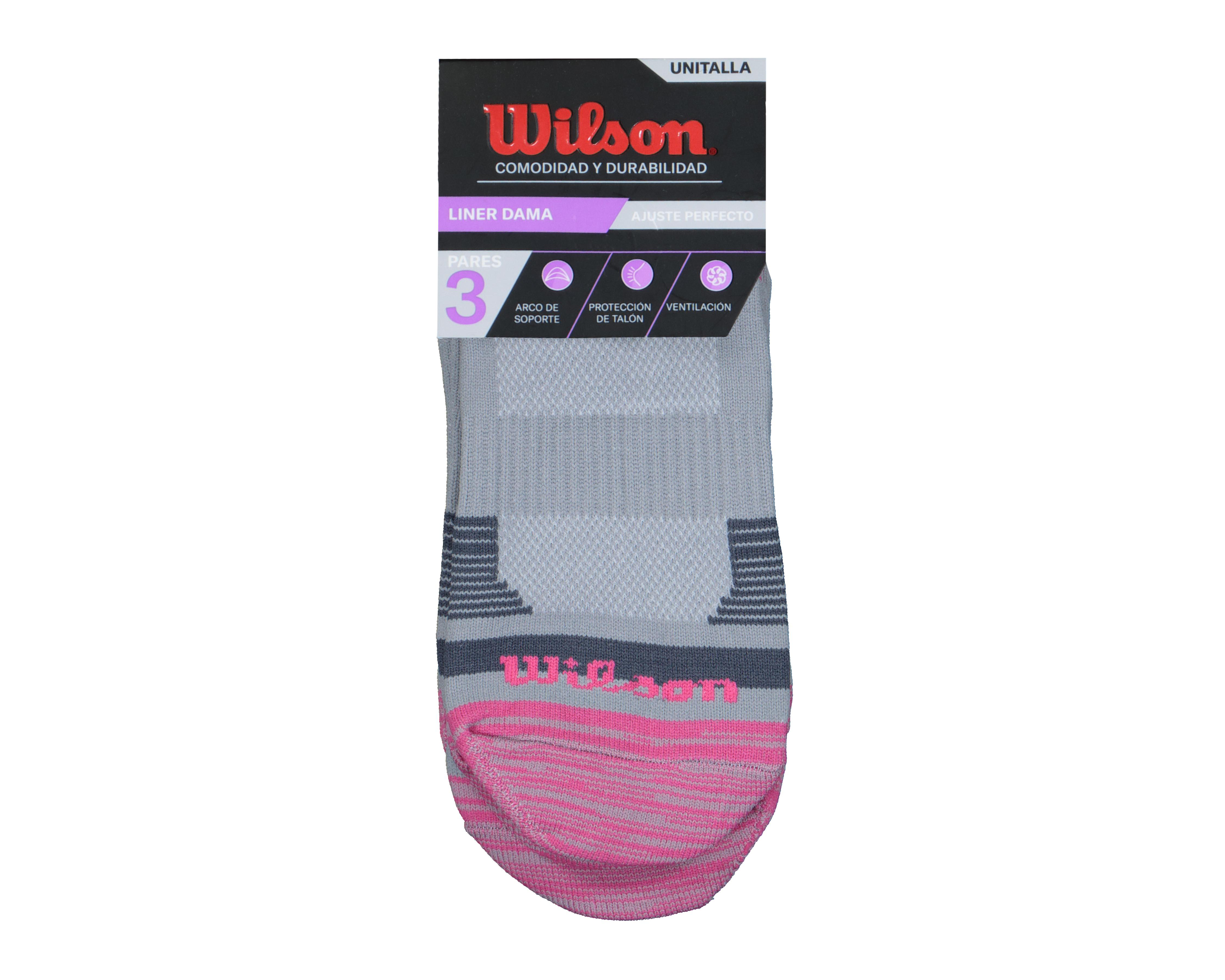Foto 4 pulgar | Calcetas Deportivas Invisibles Wilson para Mujer 3 Pares