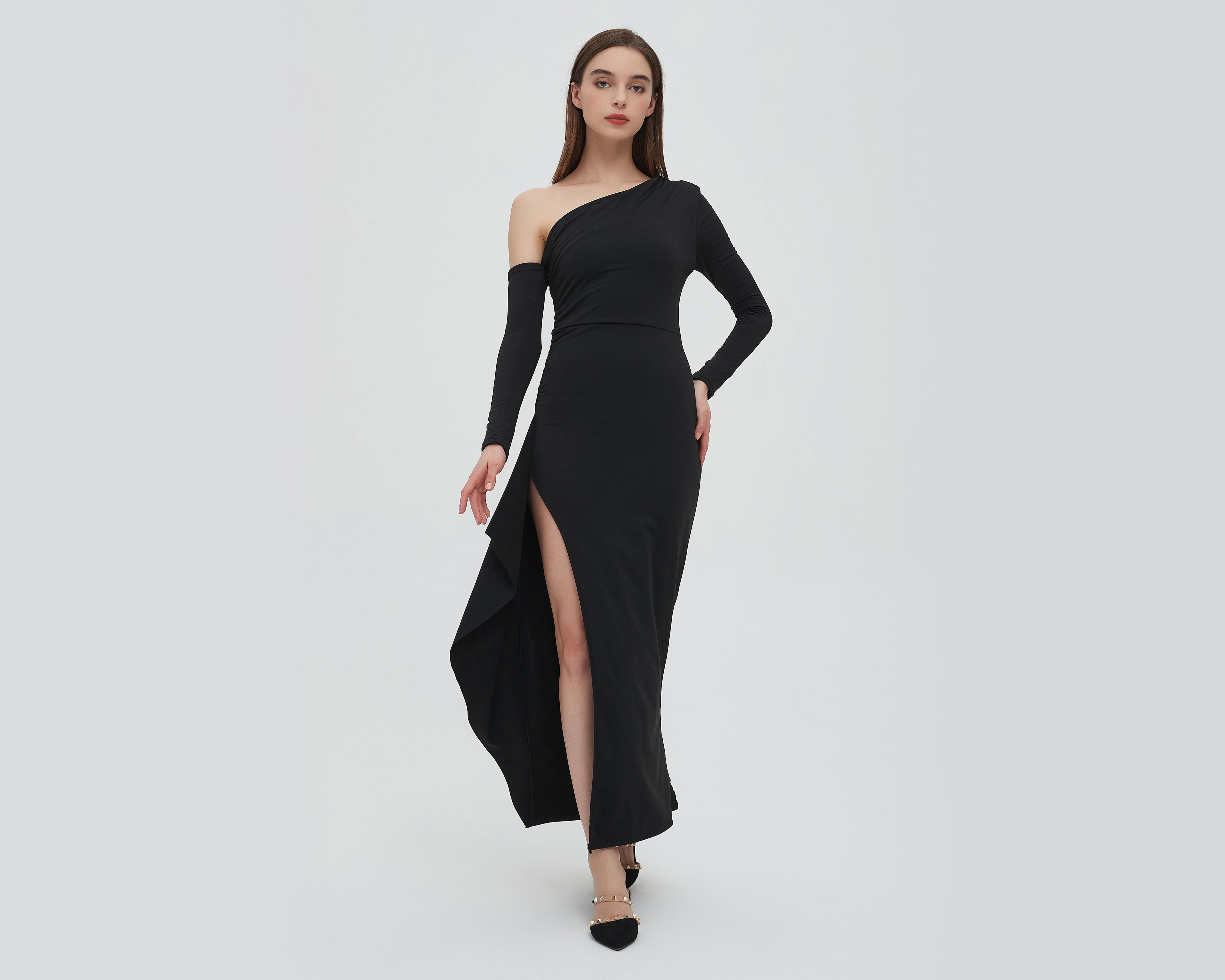 Vestido Sahara Formal Largo con Abertura $479