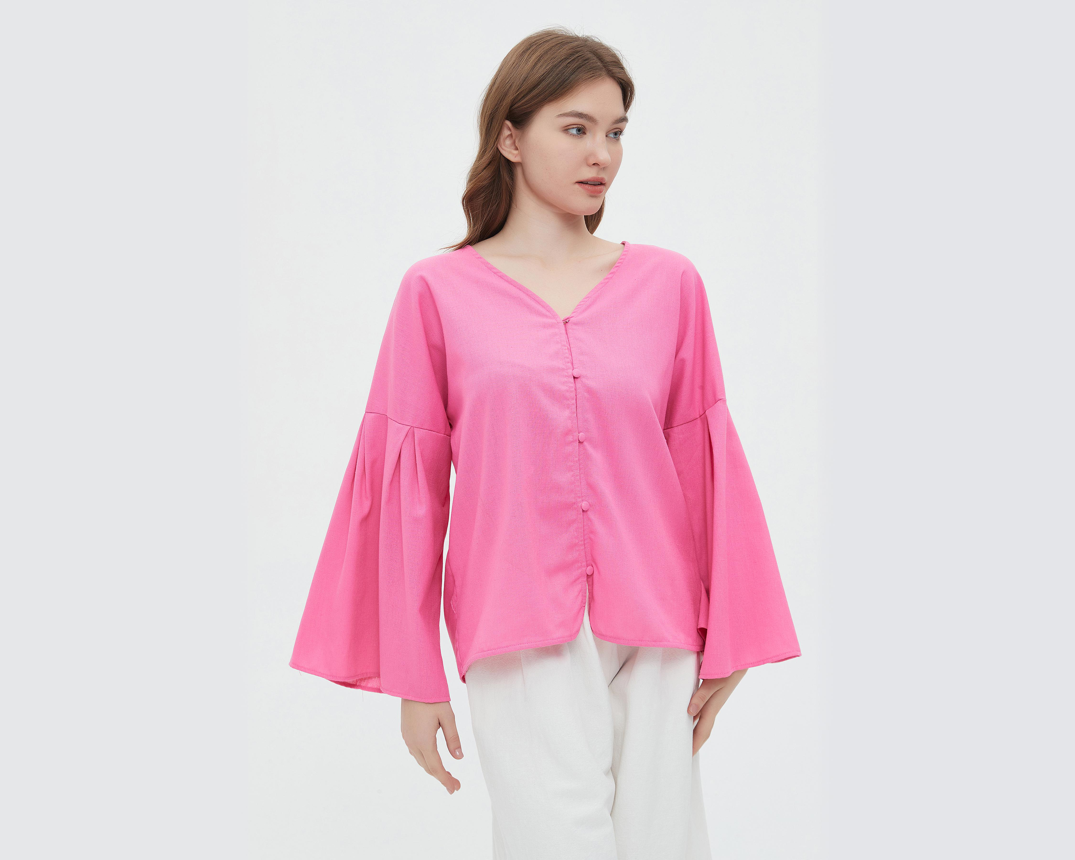 Foto 2 pulgar | Blusa Sahara Manga Larga Rosa
