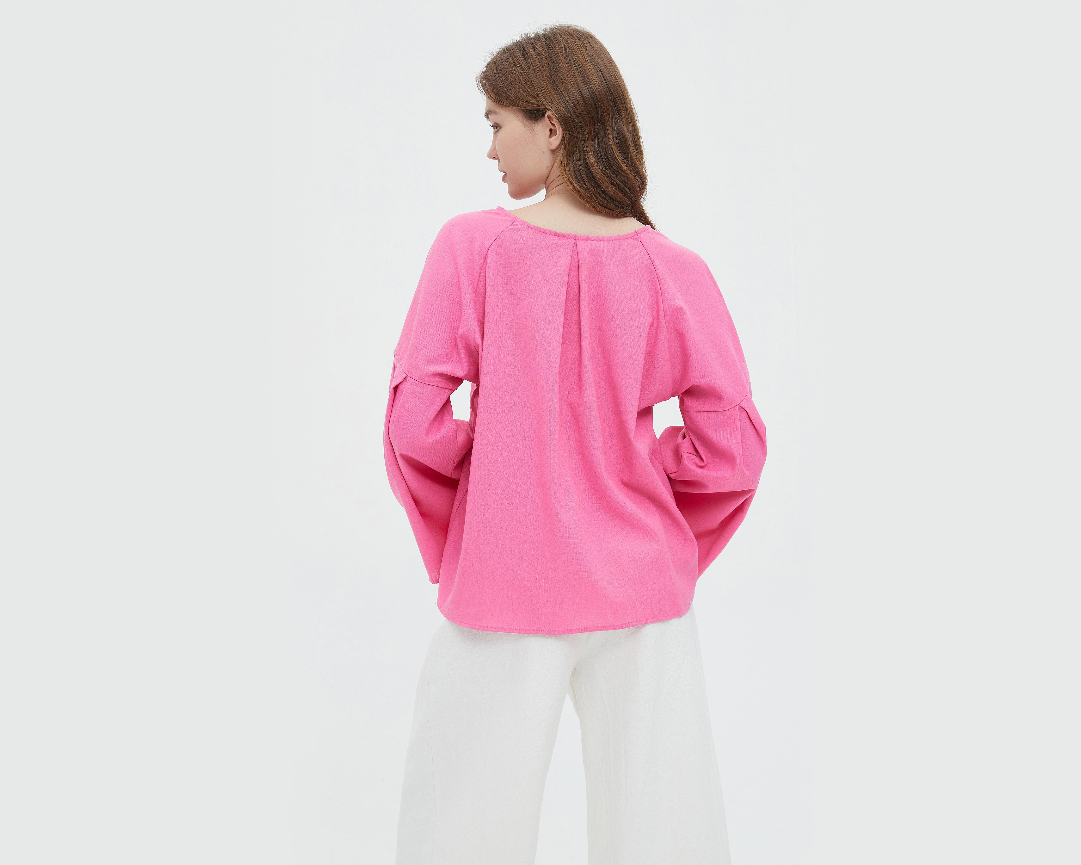 Foto 3 | Blusa Sahara Manga Larga Rosa