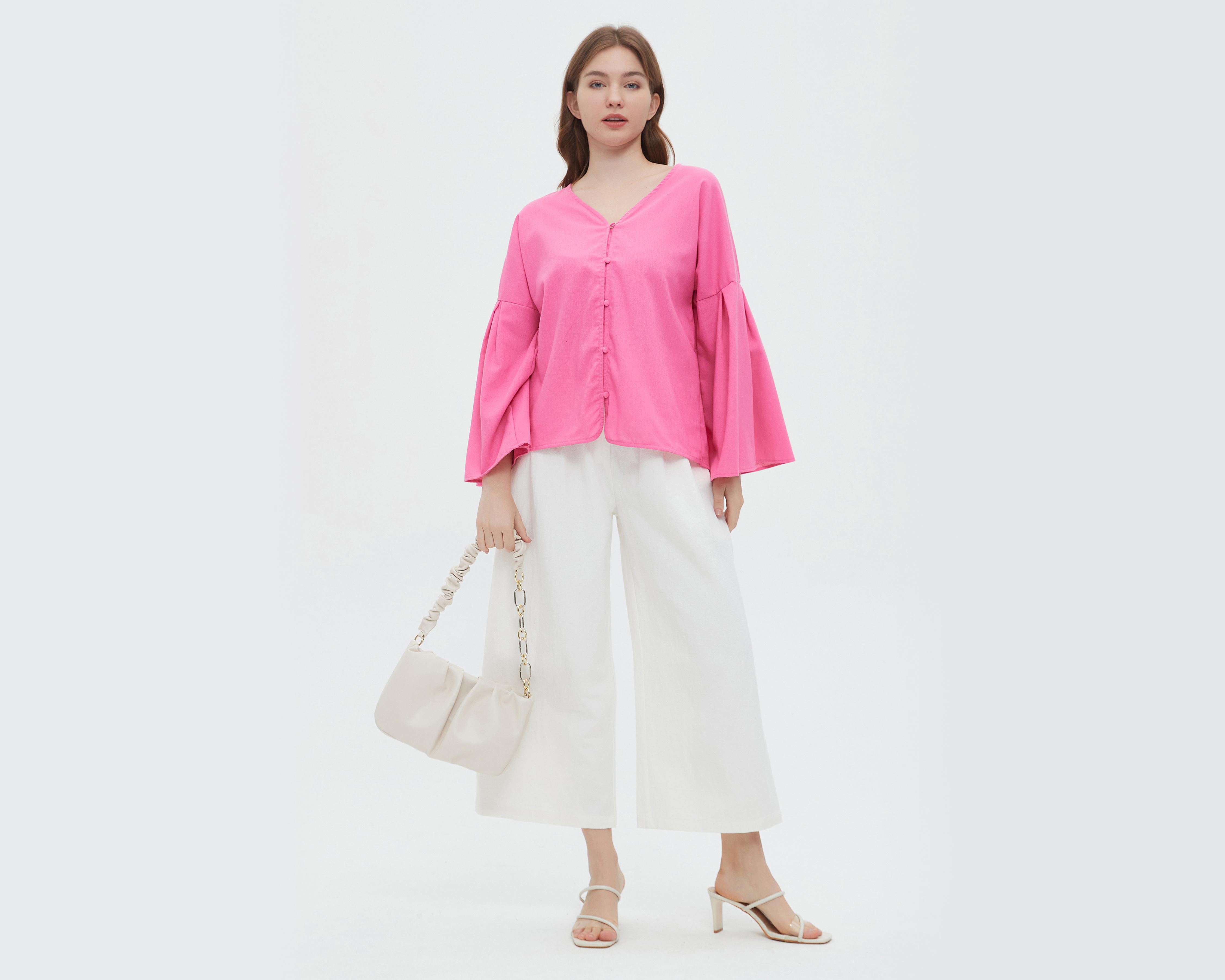 Foto 5 pulgar | Blusa Sahara Manga Larga Rosa