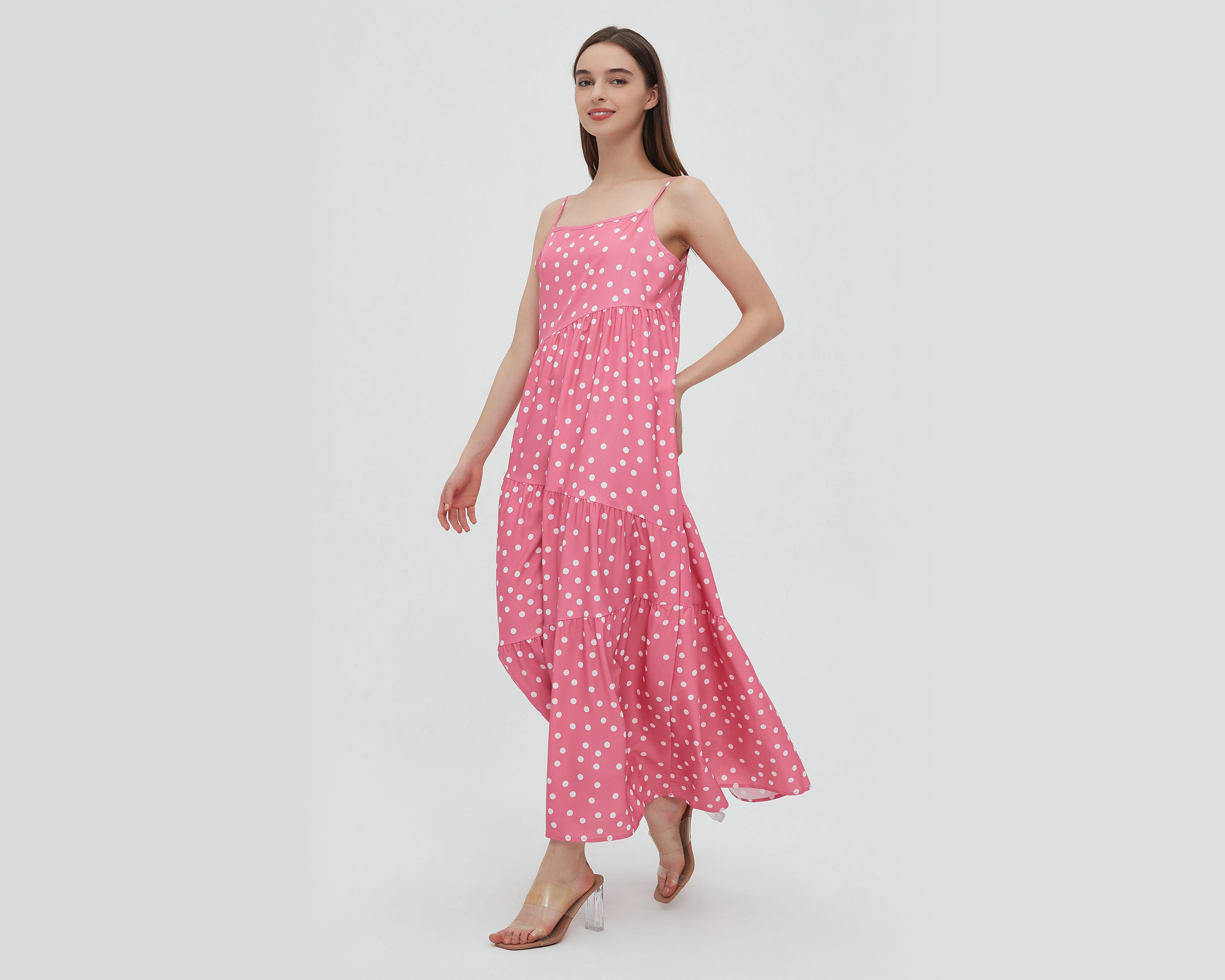 Foto 4 | Vestido Sahara Casual Largo con Estampado de Puntos