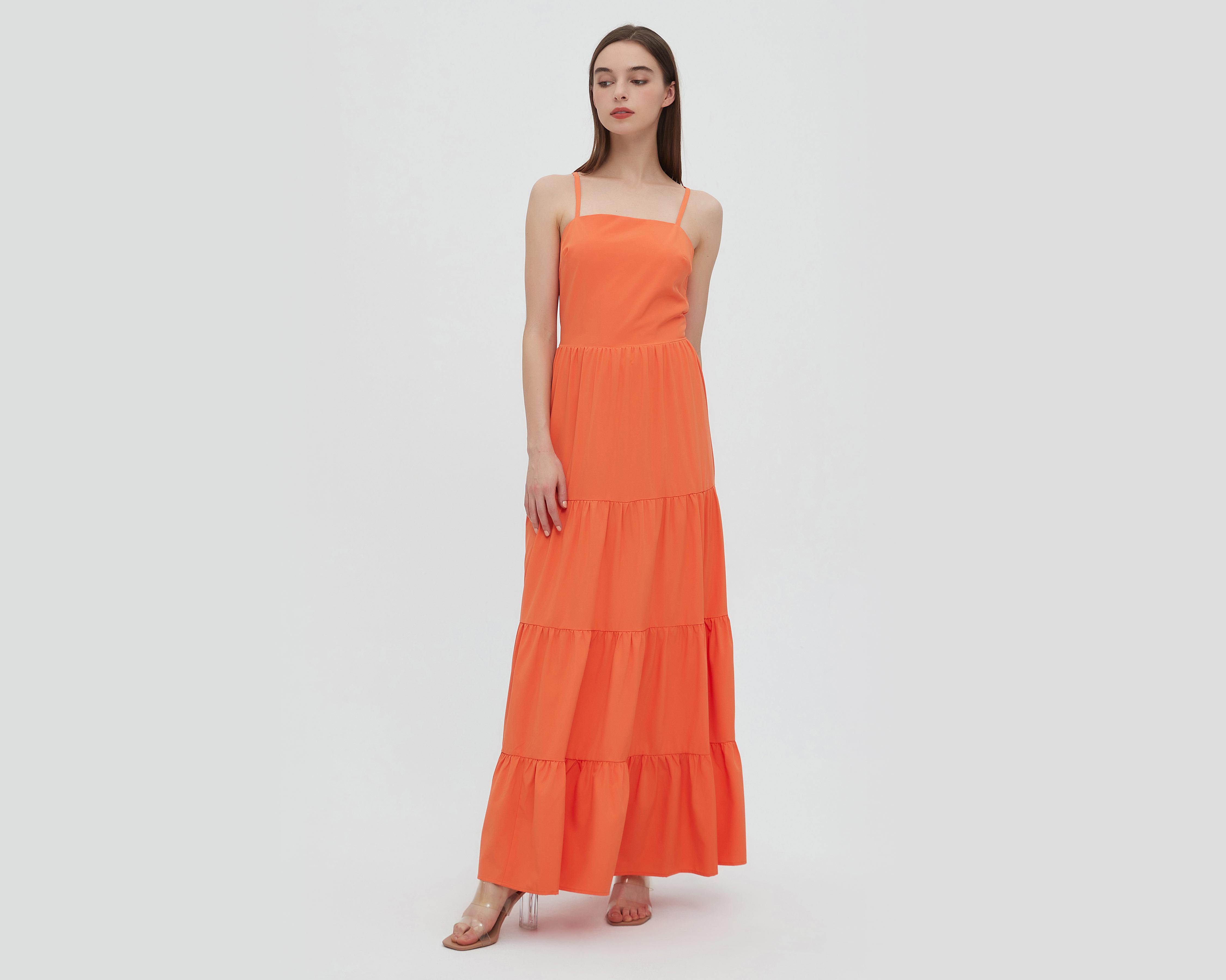 Foto 1 | Vestido Sahara Casual Largo Anaranjado