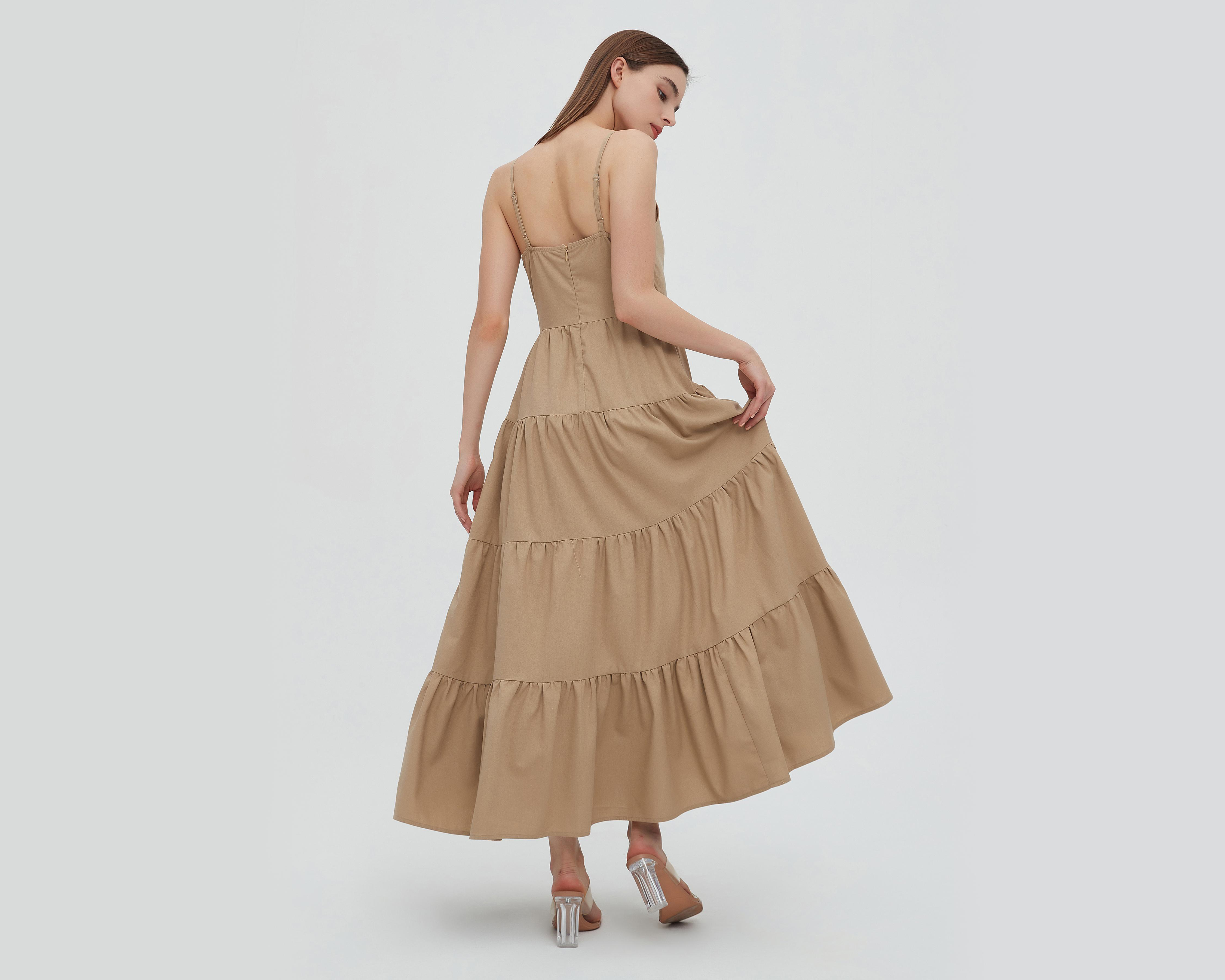Foto 4 pulgar | Vestido Sahara Casual Largo de Tirantes