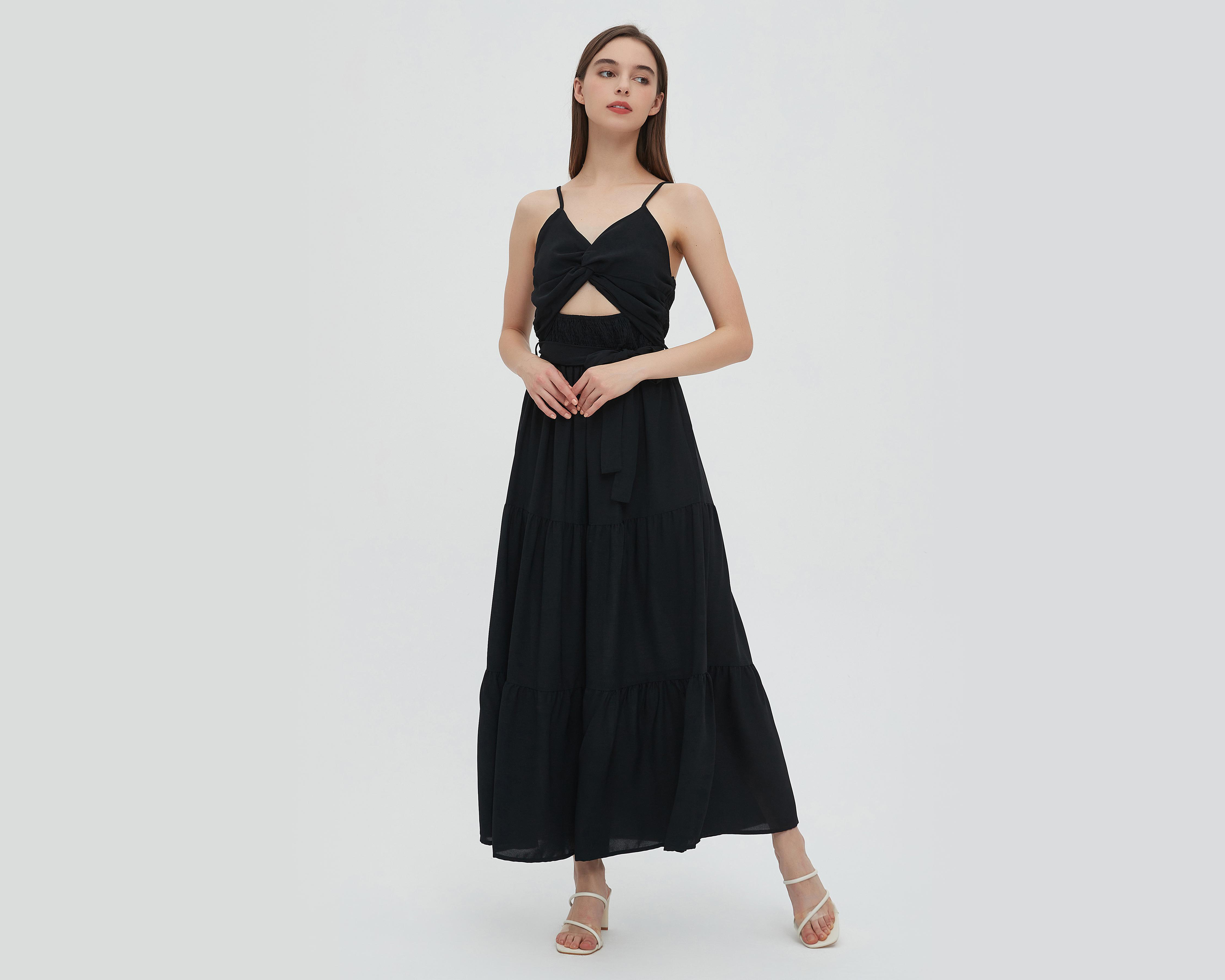 Foto 4 pulgar | Vestido Sahara Casual Largo de Tirantes con Abertura en Escote