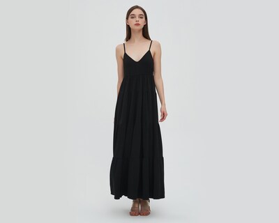 Foto 1 | Vestido Sahara Casual Largo de Tirantes con Escote V