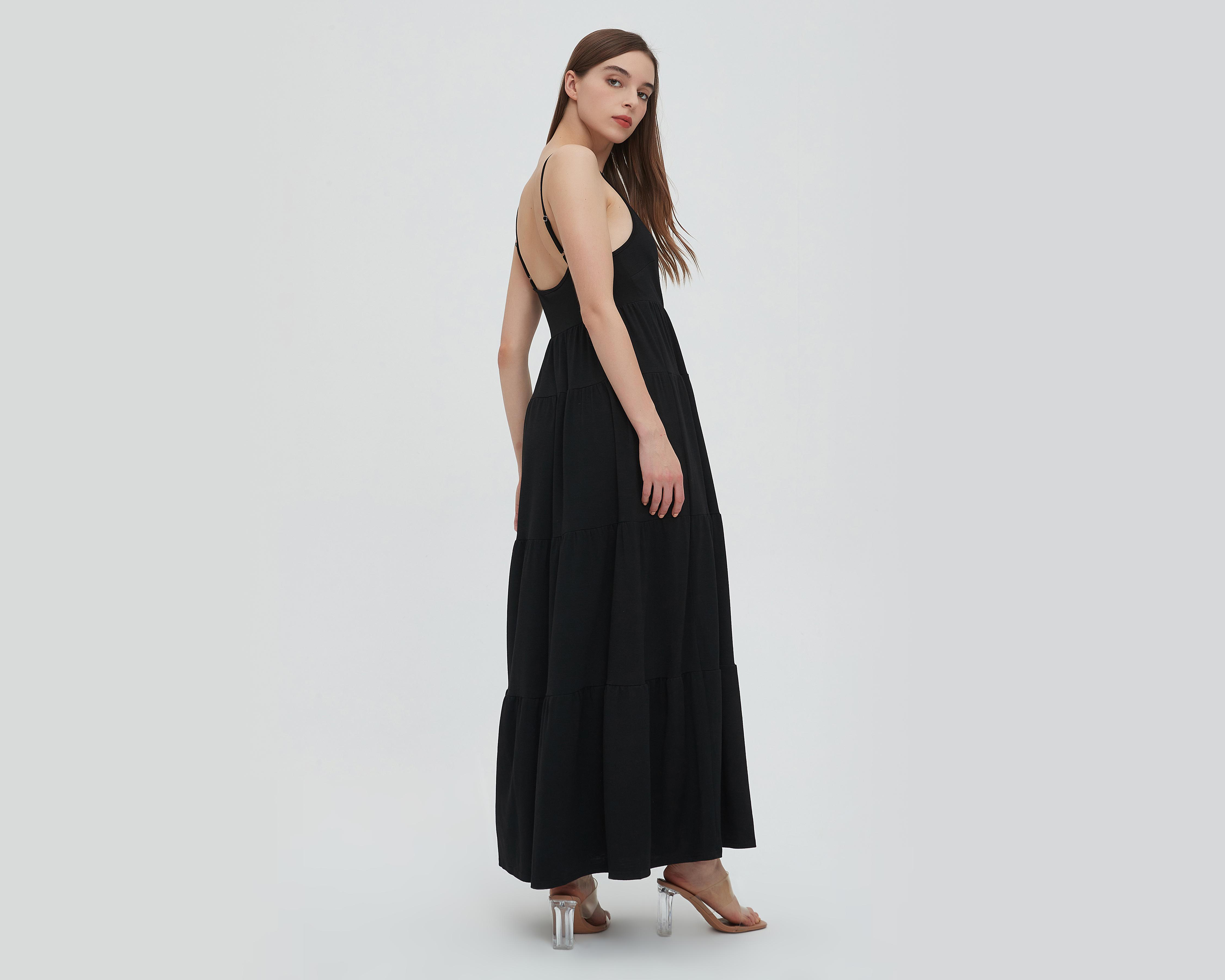 Foto 4 | Vestido Sahara Casual Largo de Tirantes con Escote V