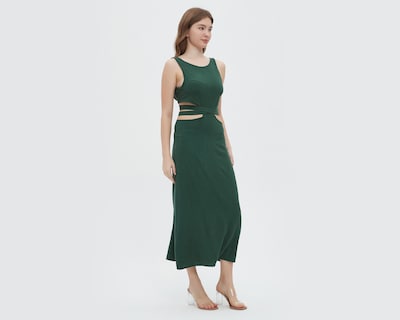 Foto 2 | Vestido Sahara Casual Verde con Aberturas