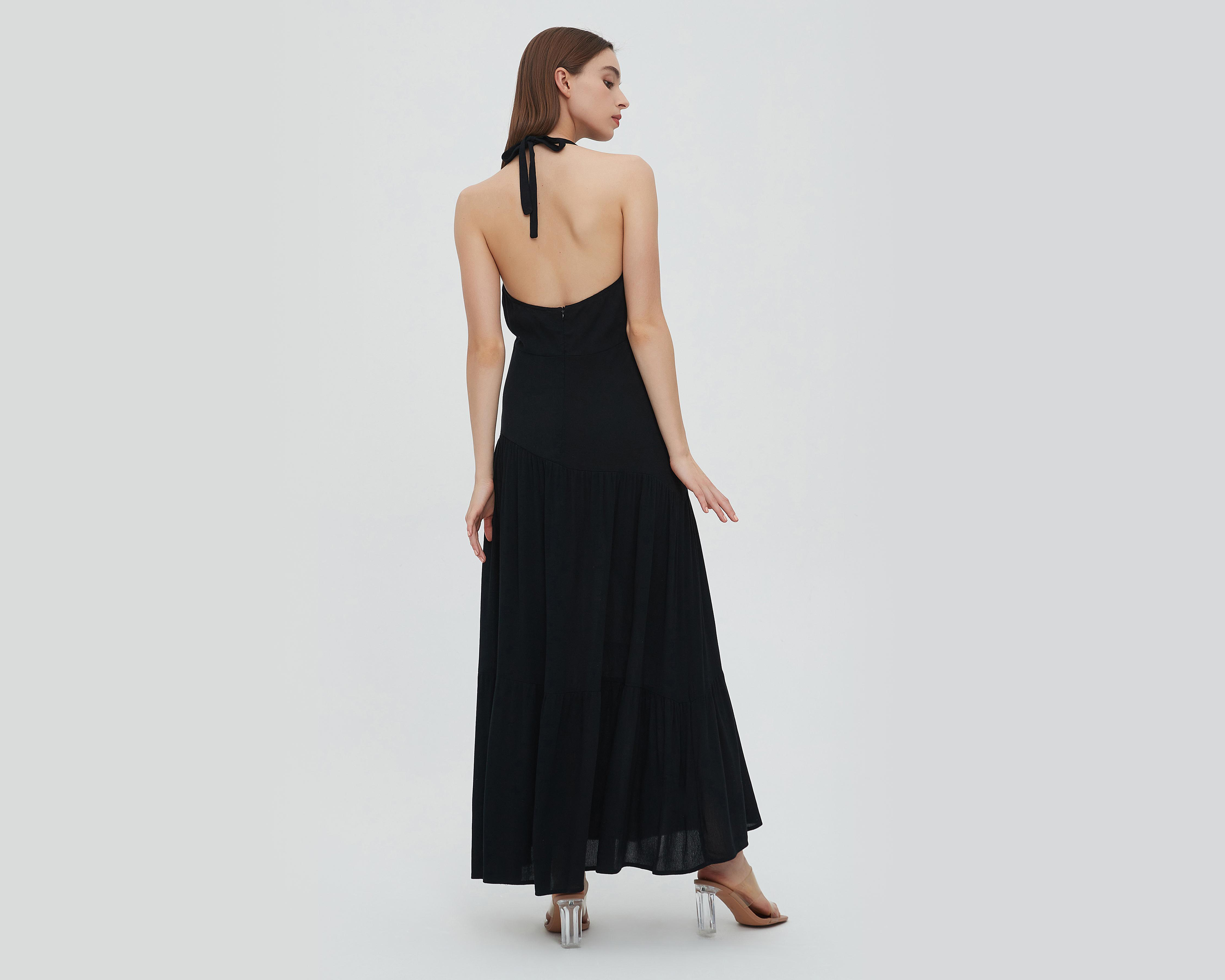 Foto 2 | Vestido Sahara Casual Largo con Cuello Halter