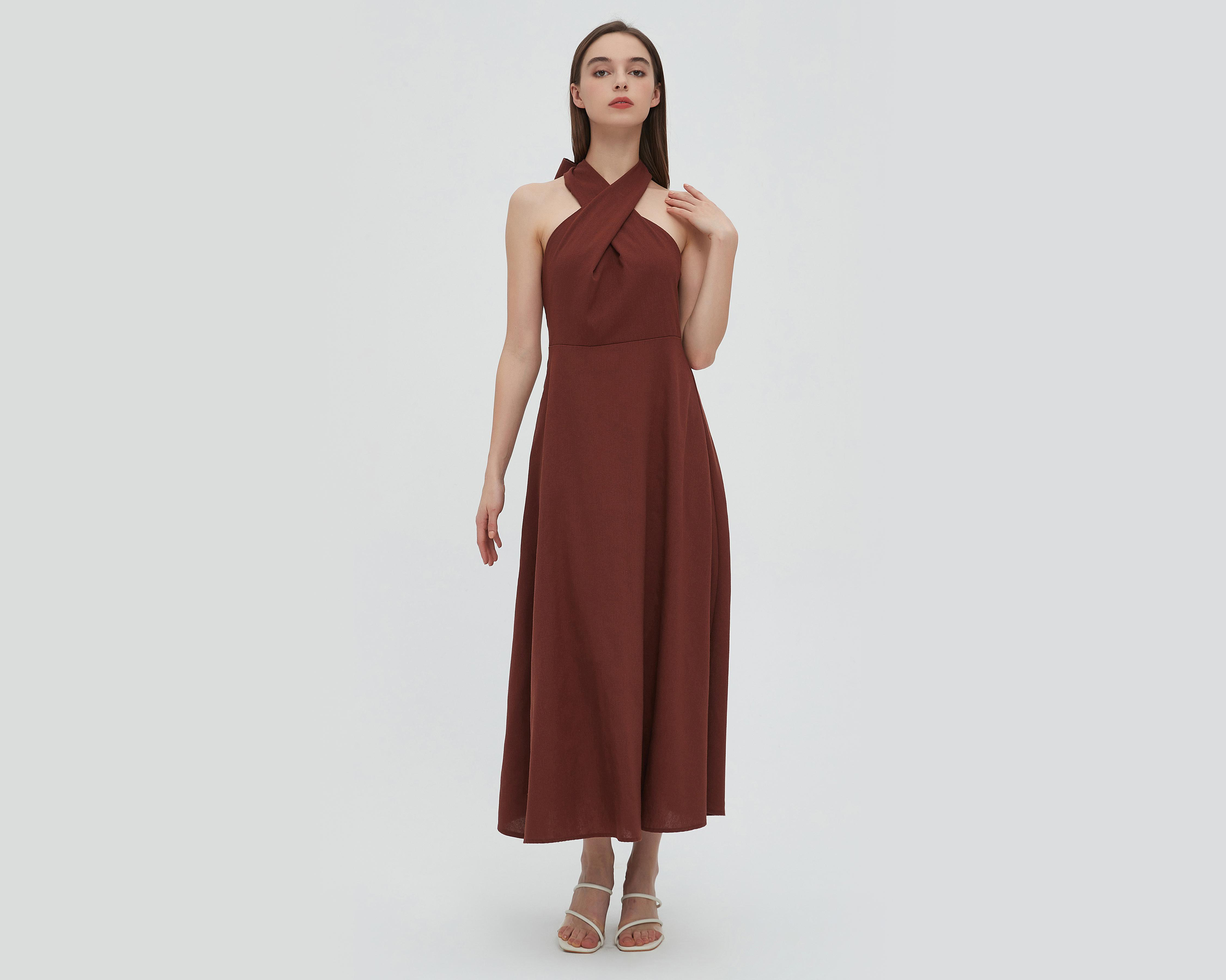 Foto 2 | Vestido Sahara Casual Escote Cruzado y Escote en la Espalda