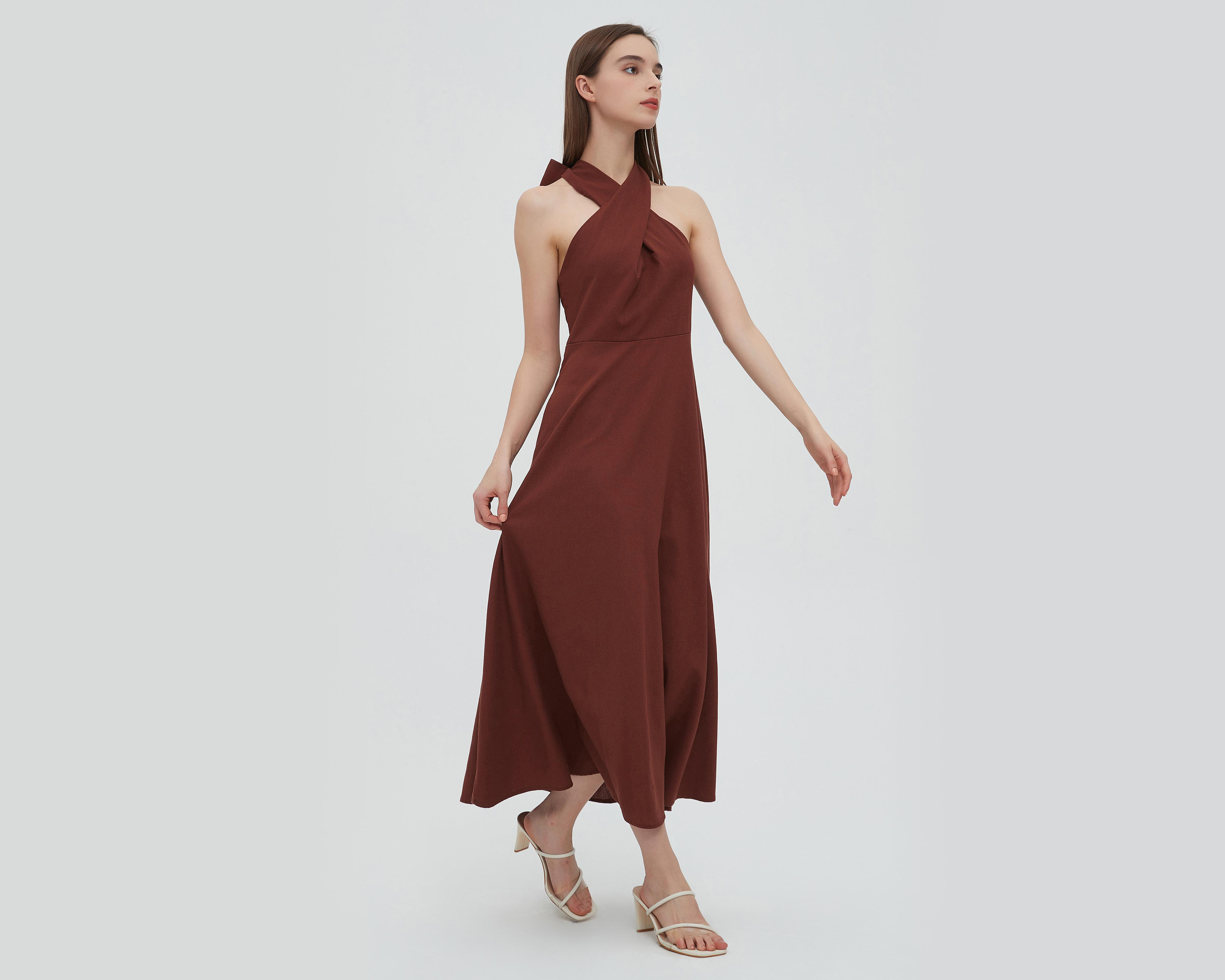 Foto 4 | Vestido Sahara Casual Escote Cruzado y Escote en la Espalda
