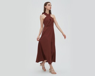 Foto 4 | Vestido Sahara Casual Escote Cruzado y Escote en la Espalda