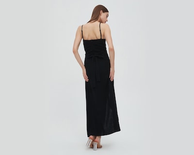 Foto 3 | Vestido Sahara Casual Negro de Tirantes con Escote Cruzado