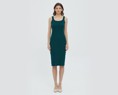 Foto 1 | Vestido Sahara Casual Verde sin Manga con Abertura