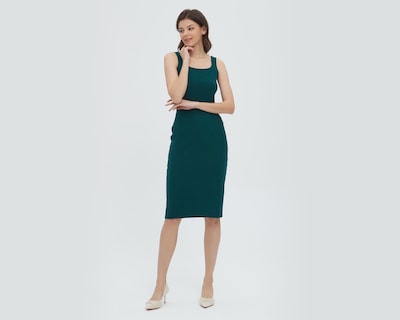 Foto 4 | Vestido Sahara Casual Verde sin Manga con Abertura