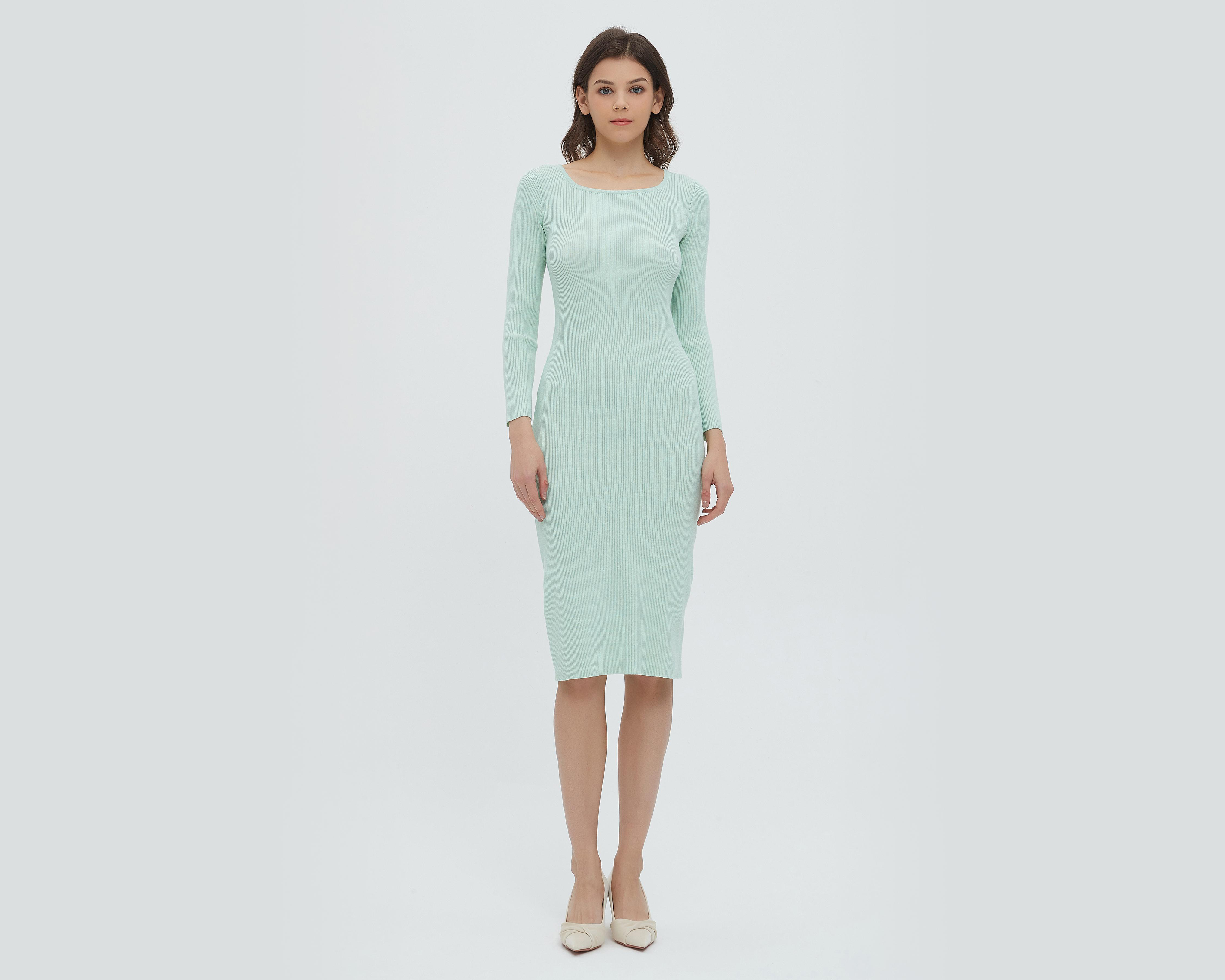 Foto 1 | Vestido Sahara Casual Menta con Manga Larga
