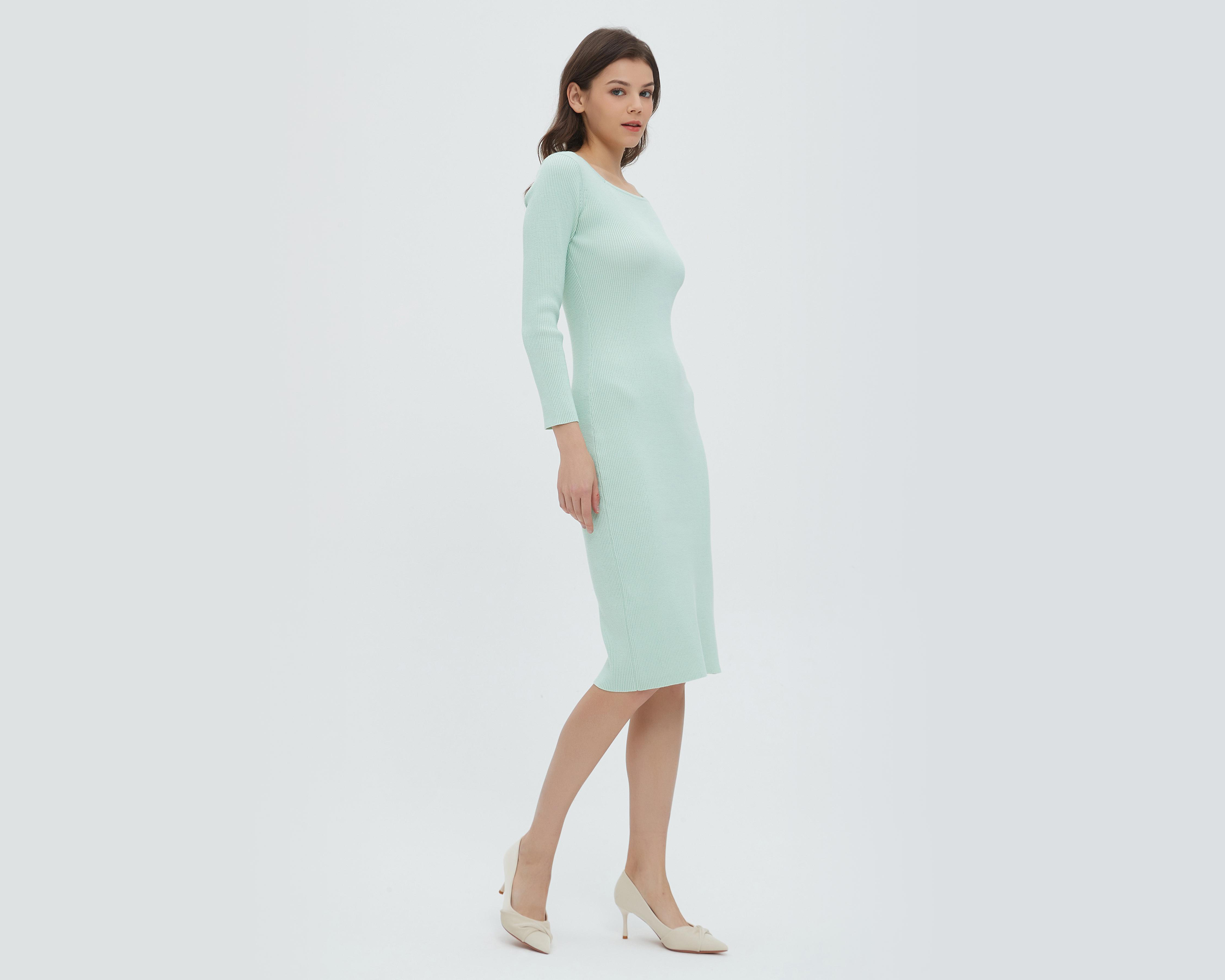 Foto 5 pulgar | Vestido Sahara Casual Menta con Manga Larga