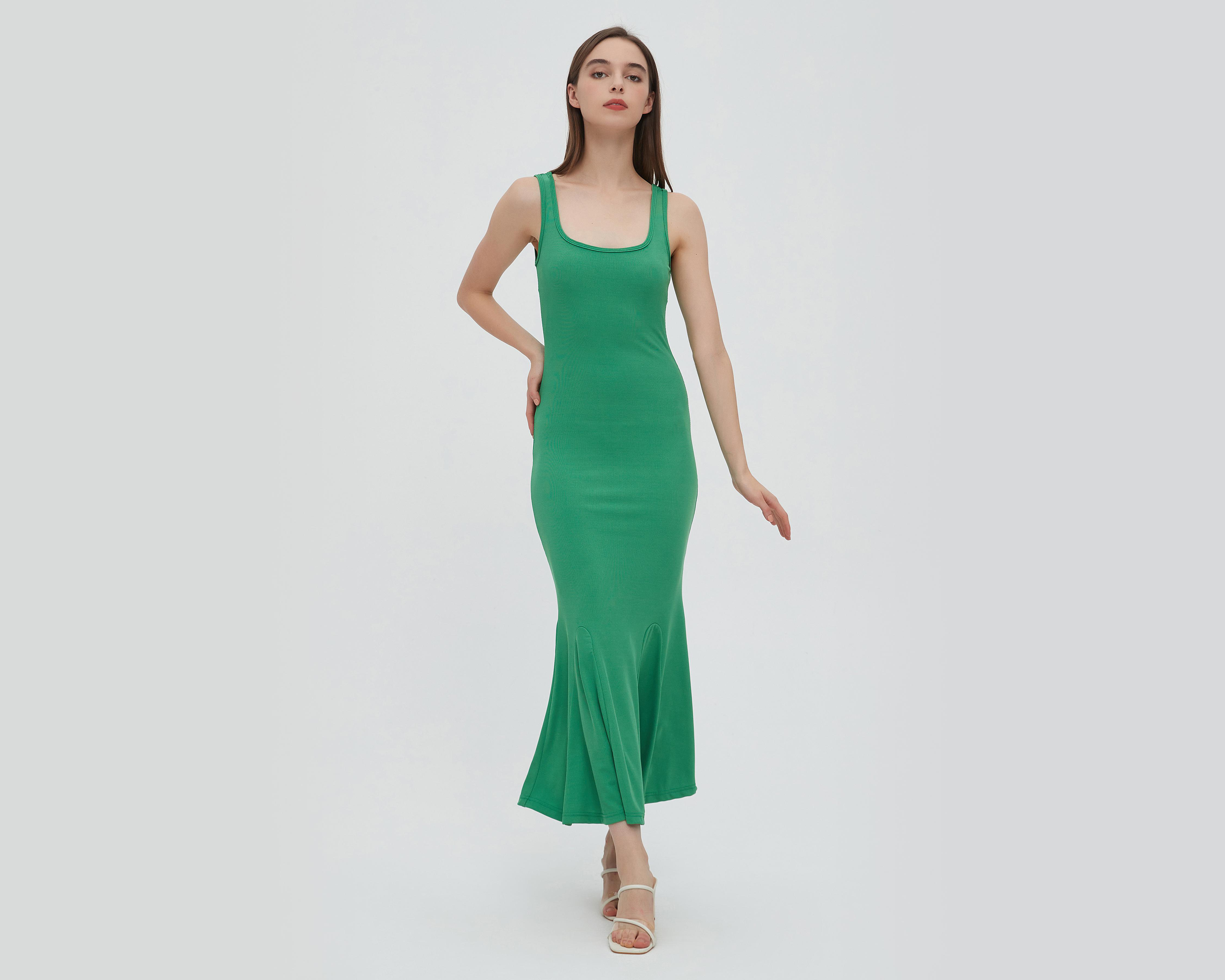 Foto 2 pulgar | Vestido Sahara Casual Verde Largo sin Manga