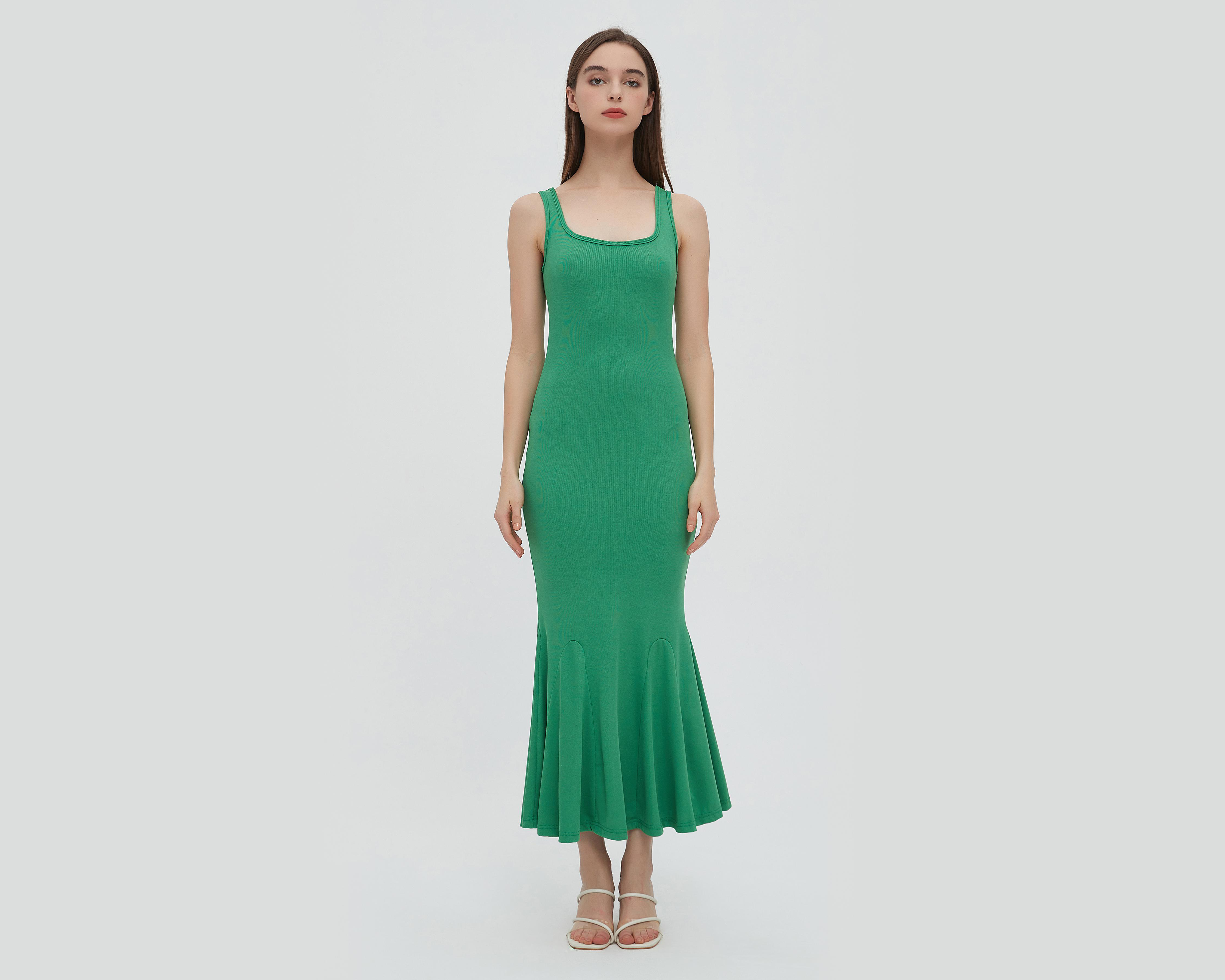Foto 3 pulgar | Vestido Sahara Casual Verde Largo sin Manga