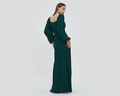 Foto 3 | Vestido Sahara Casual Verde Largo con Abertura