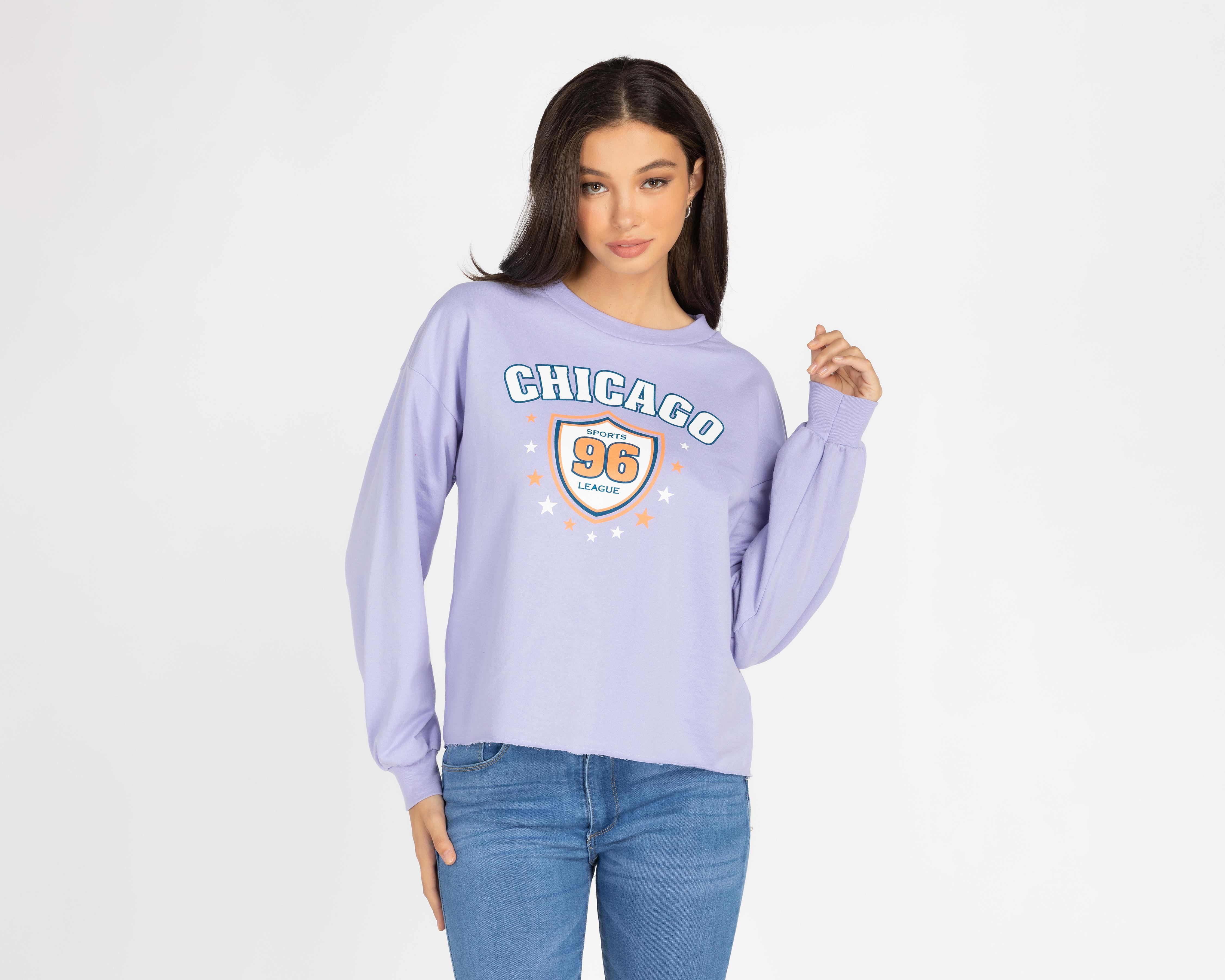 Sudadera Action Gear Lila Cuello Redondo