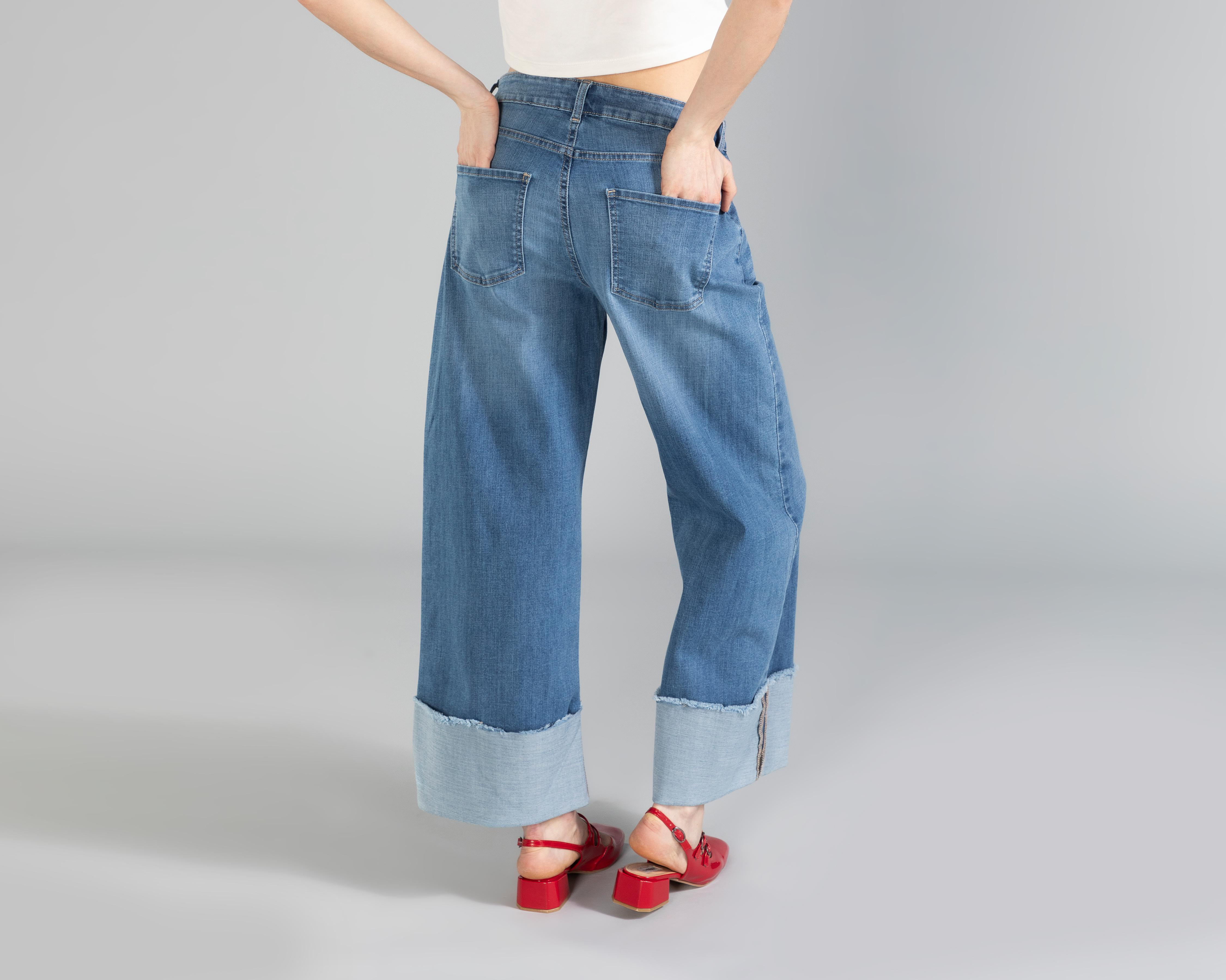 Foto 4 pulgar | Jeans Wide Leg Strona para Mujer