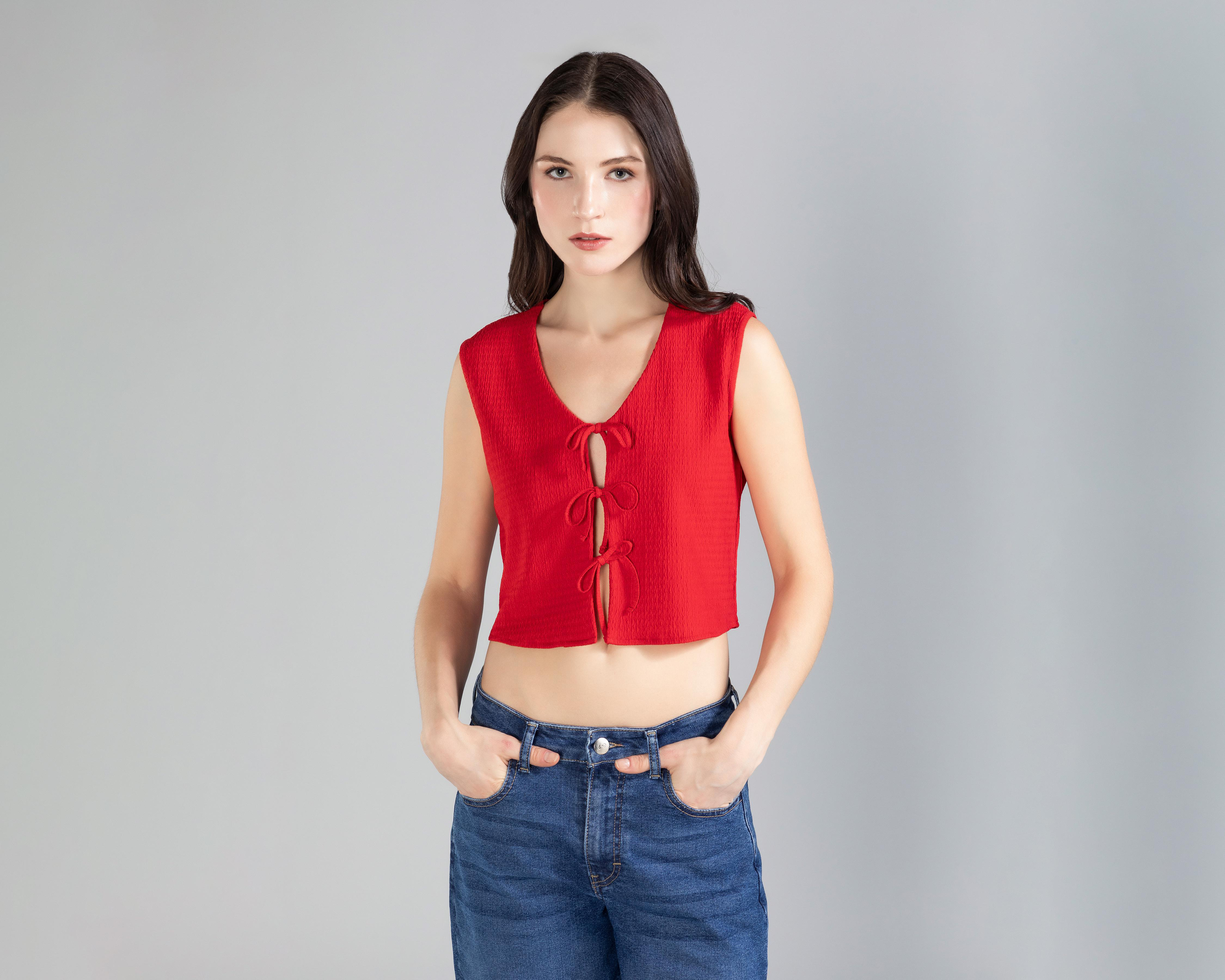 Foto 3 pulgar | Blusa Strona con Tirantes Frontales Juvenil