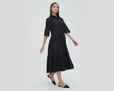 Foto 4 | Vestido Sahara Casual de Cuello Americano con Manga 3/4