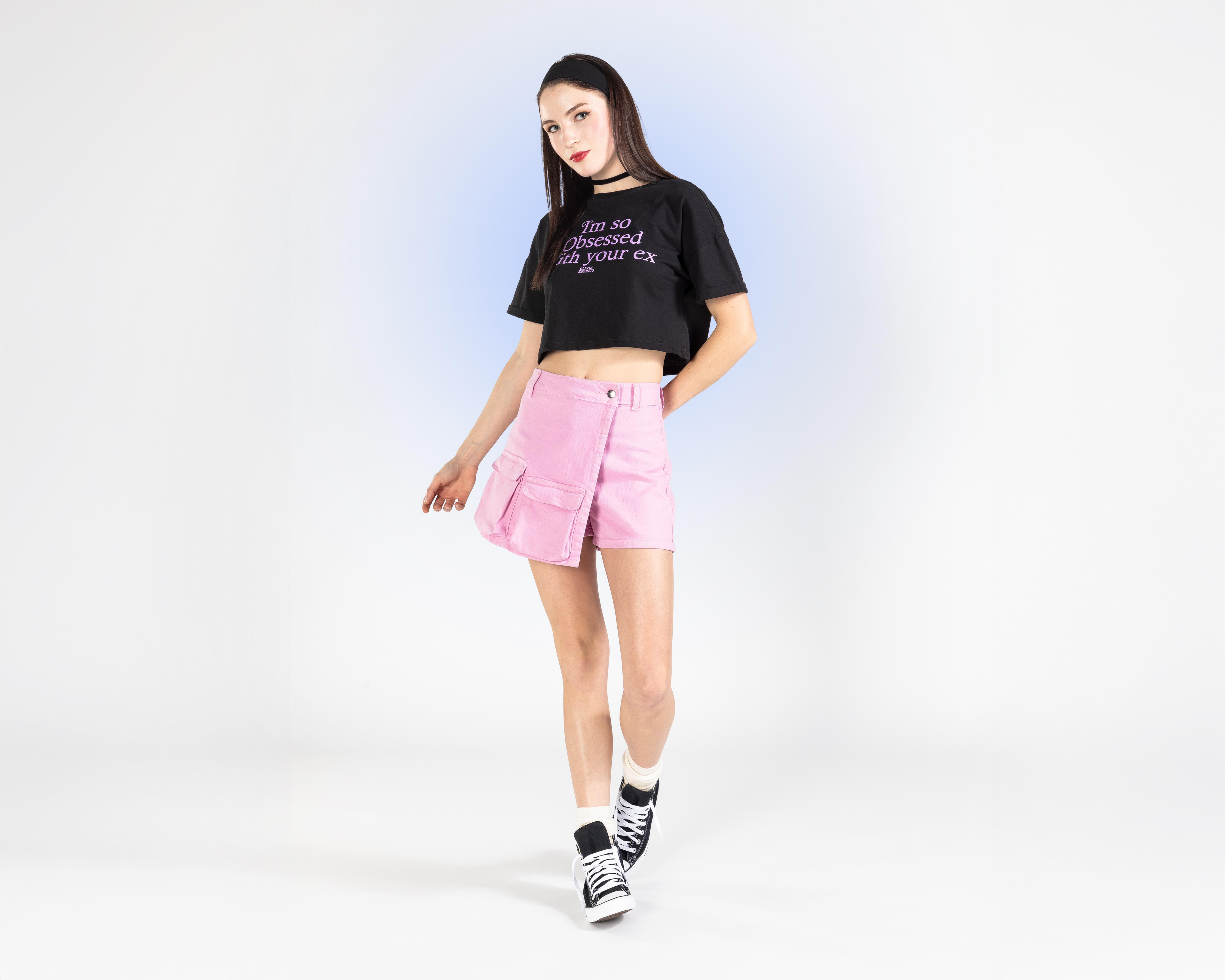 Foto 2 pulgar | Short Falda Strona con Bolsas Cargo para Mujer