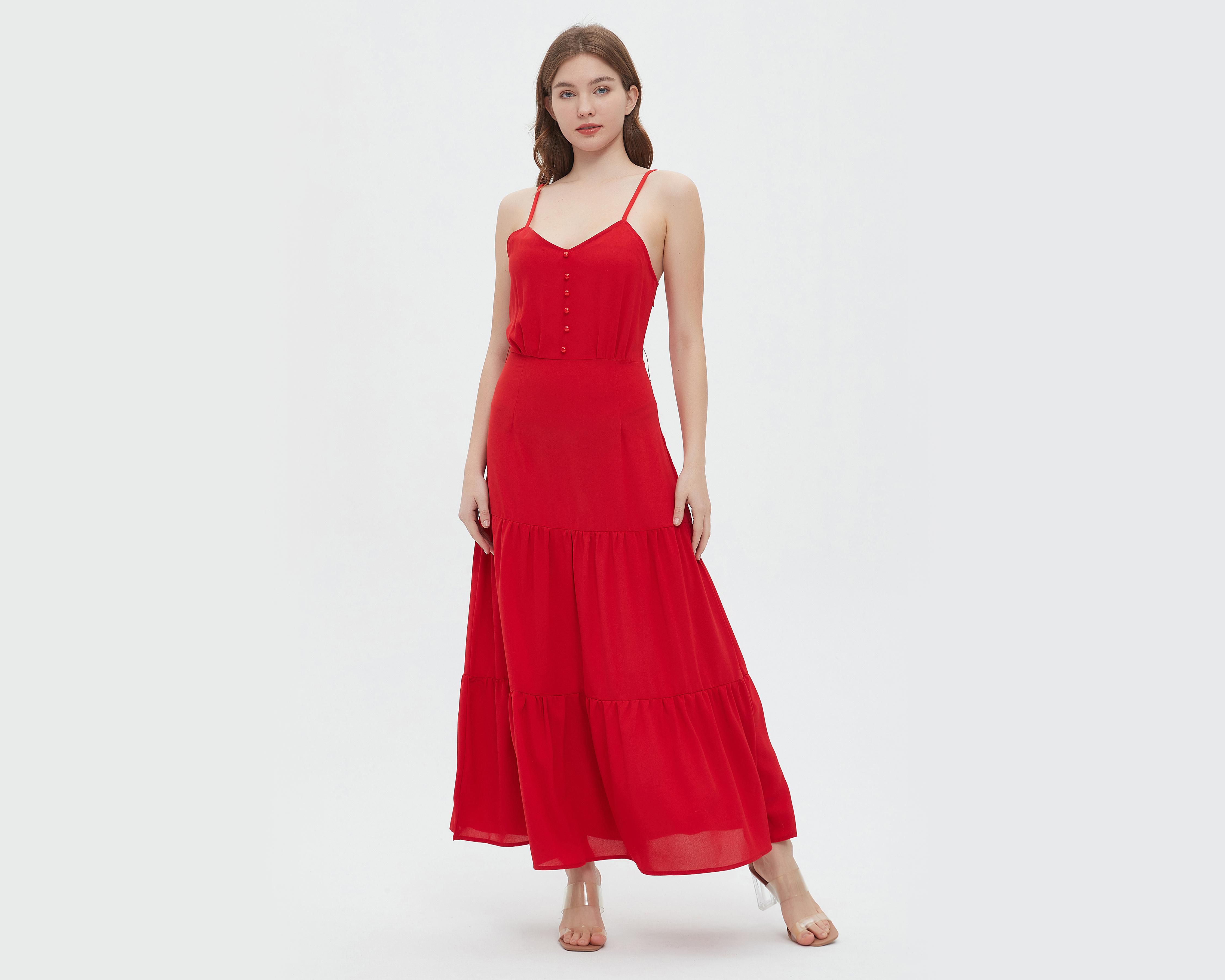 Foto 2 pulgar | Vestido Sahara Casual de Tirantes Rojo